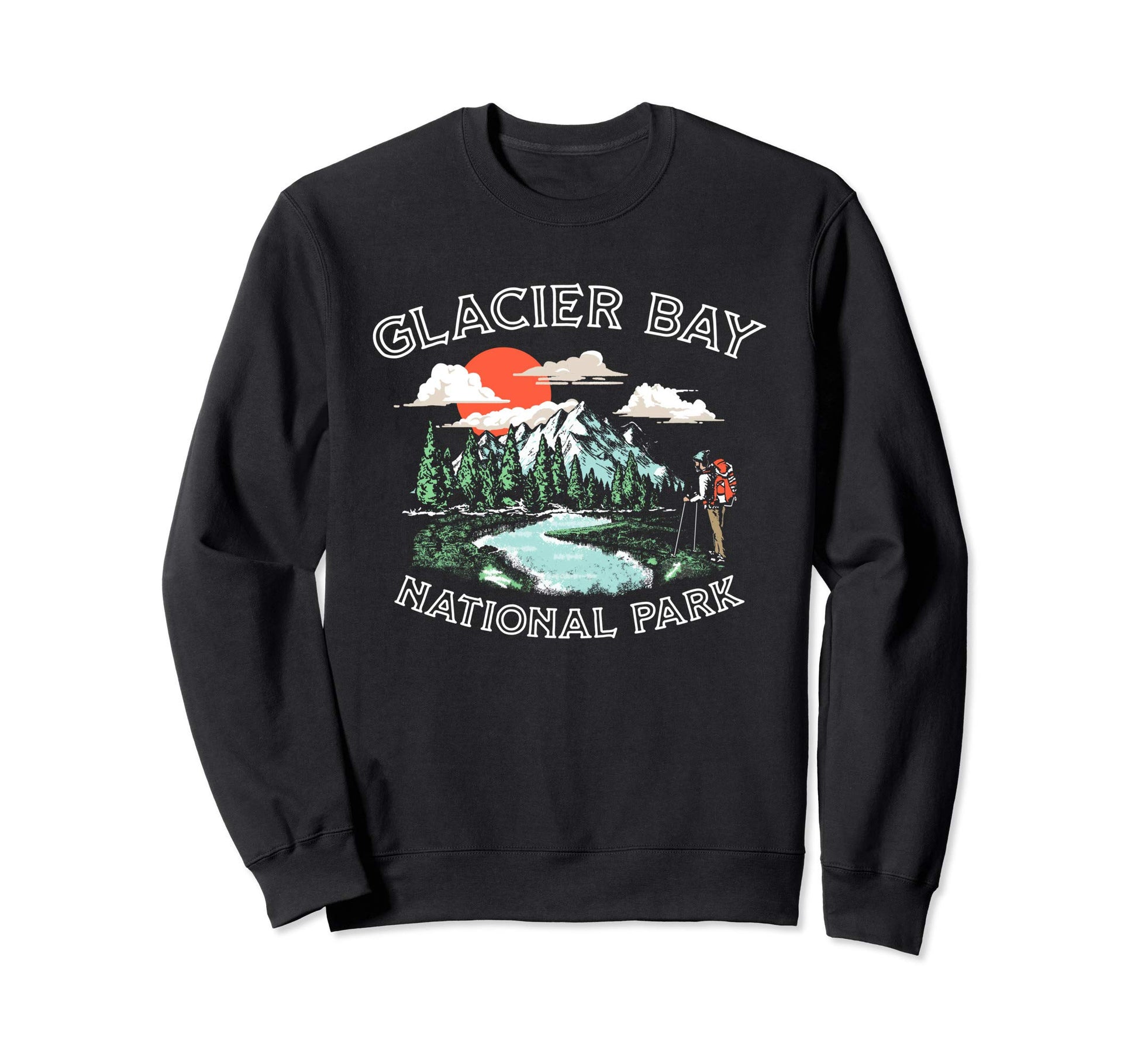 Glacier Bay National Park Alaska Hiker Sweatshirt - Custom Art Print Unisex - T-Shirt, Sweatshirt, Hoodie