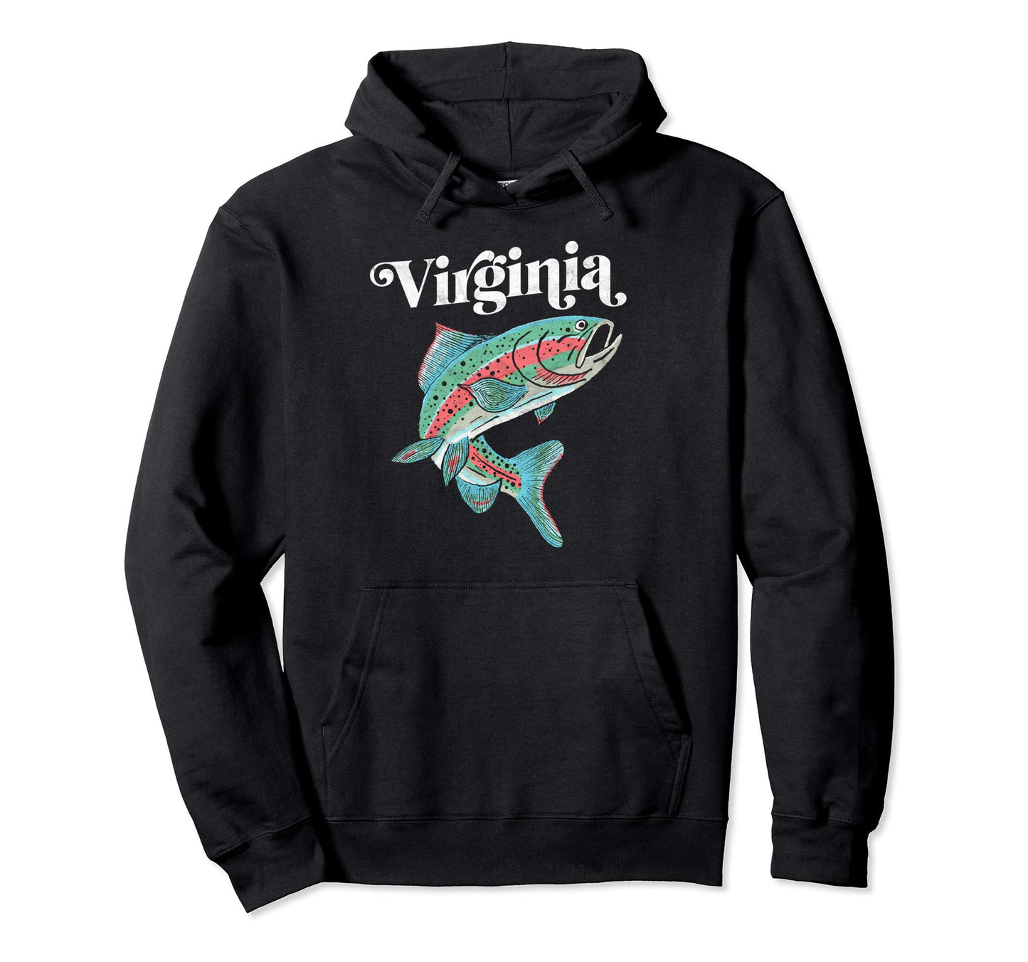 Virginia Rainbow Trout Fishing Hoodie - Minimalist Print Unisex - T-Shirt, Sweatshirt, Hoodie