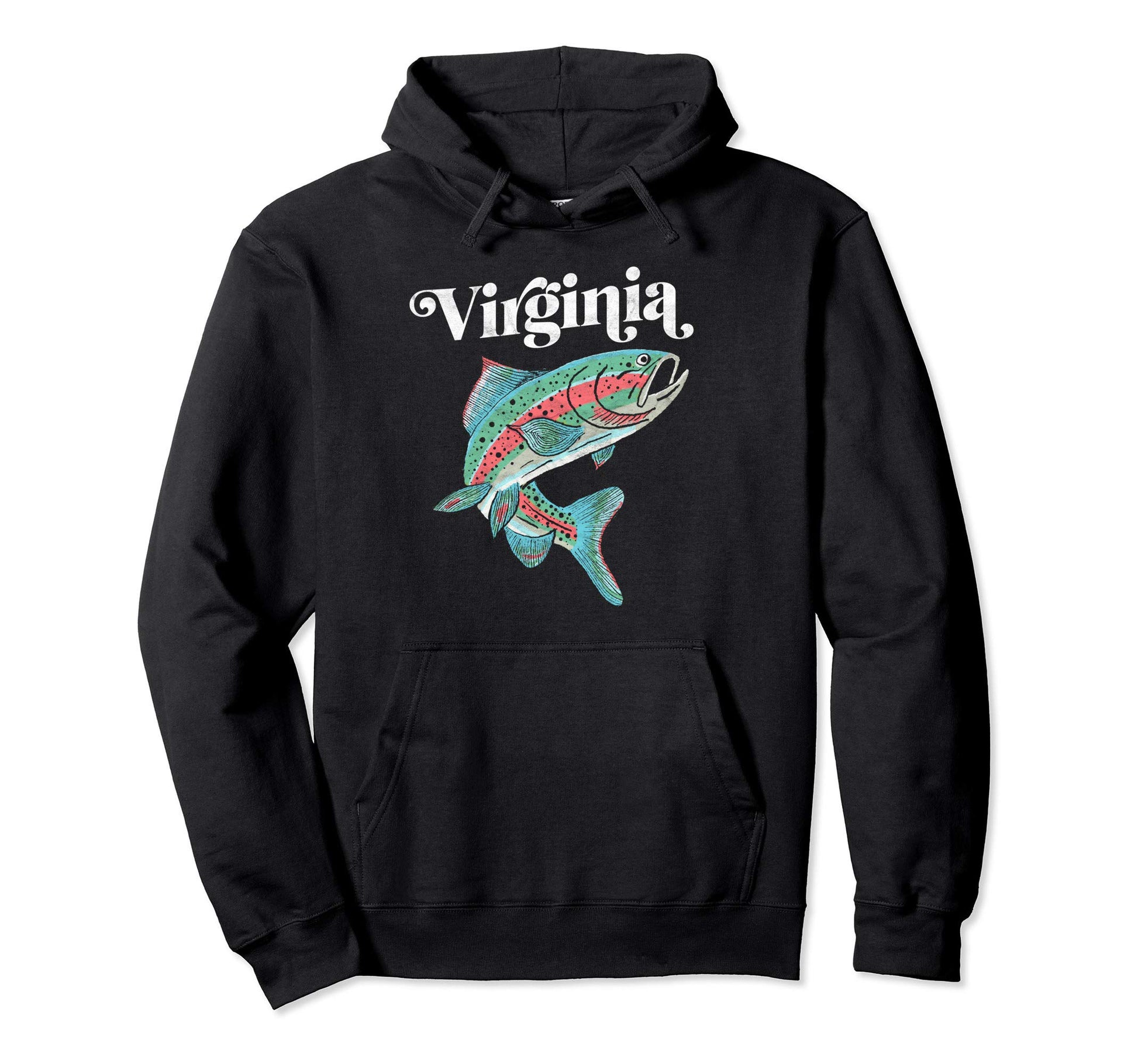 Virginia Rainbow Trout Fishing Hoodie - Minimalist Print Unisex - T-Shirt, Sweatshirt, Hoodie