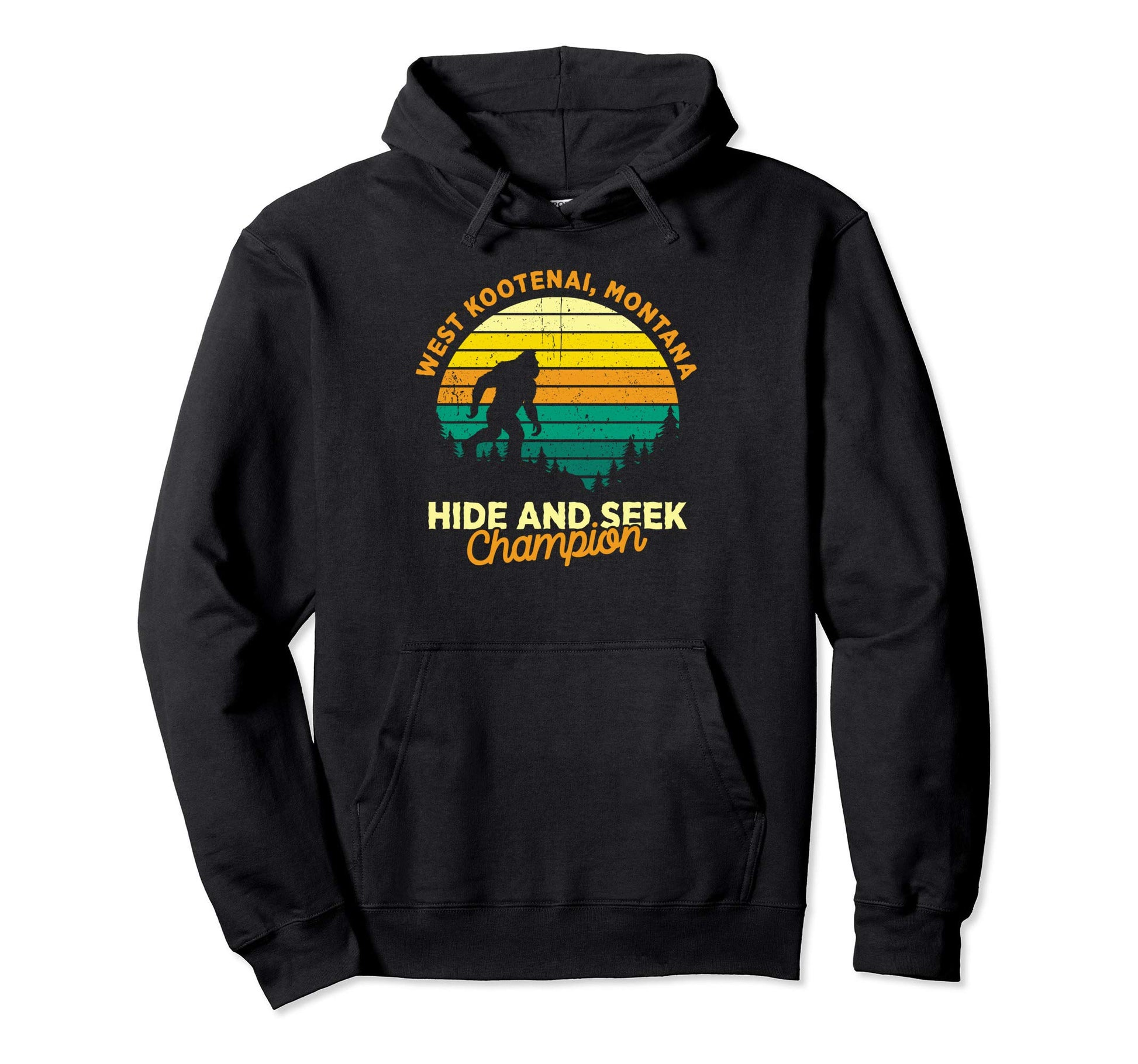 West Kootenai Montana Big Foot Souvenir Hoodie - Trendy Graphic Men Women - T-Shirt, Sweatshirt, Hoodie