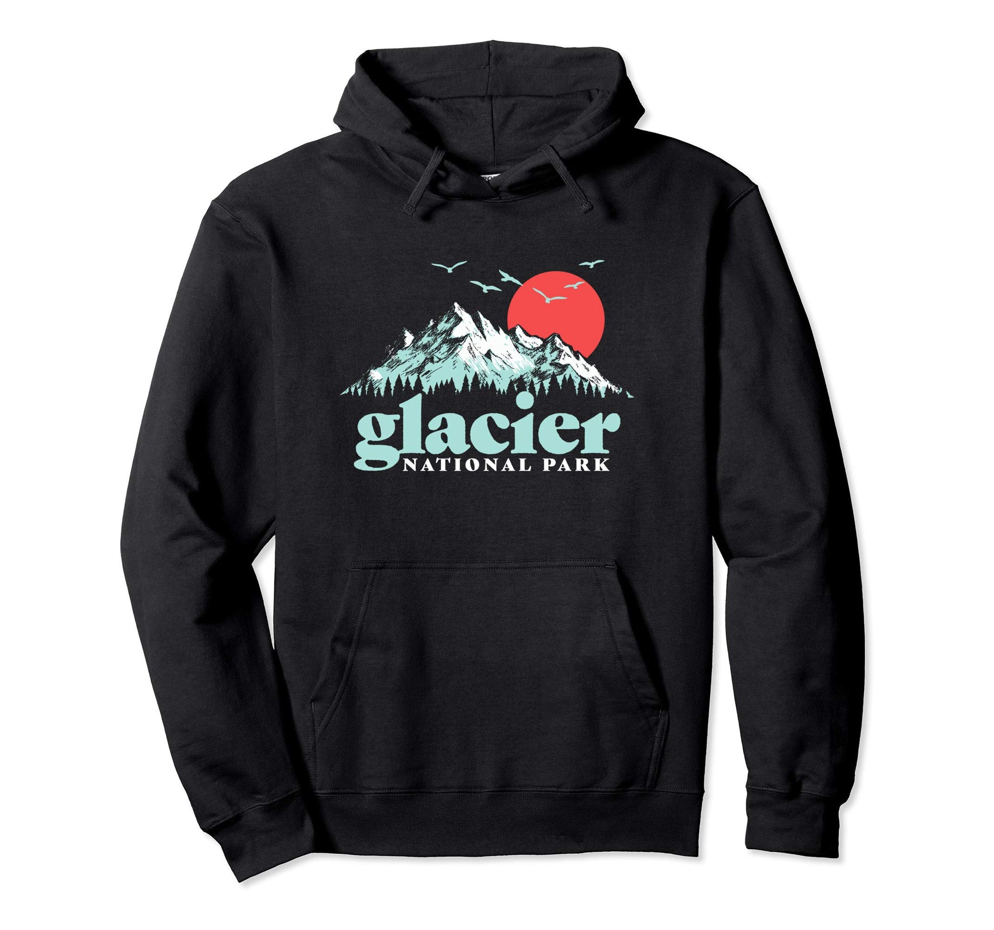 Glacier National Park 80S Mountains Hoodie - Minimalist Print Men Women - T-Shirt, Sweatshirt, Hoodie