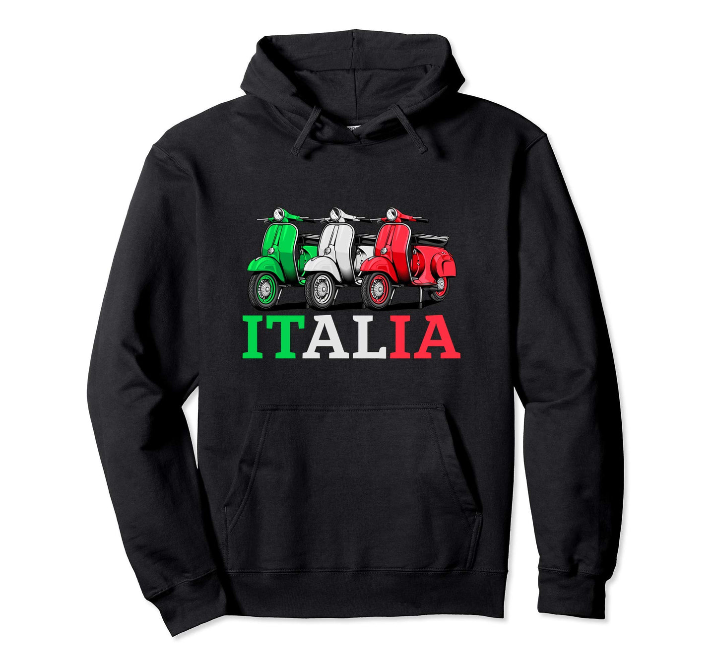 Italia Scooter Moped Motorcycle Biker Hoodie - Unique Graphic Men Women - T-Shirt, Sweatshirt, Hoodie