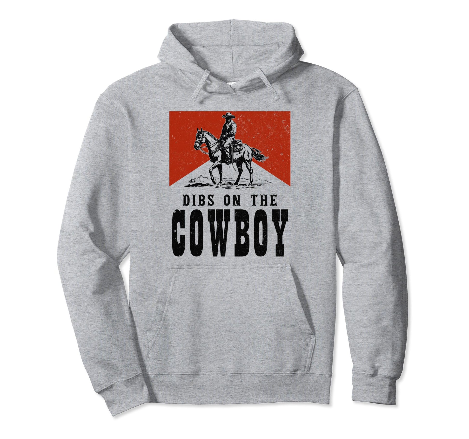 Western Country Dibs Cowboy Horseback Hoodie - Minimalist Print for Adults - T-Shirt, Sweatshirt, Hoodie