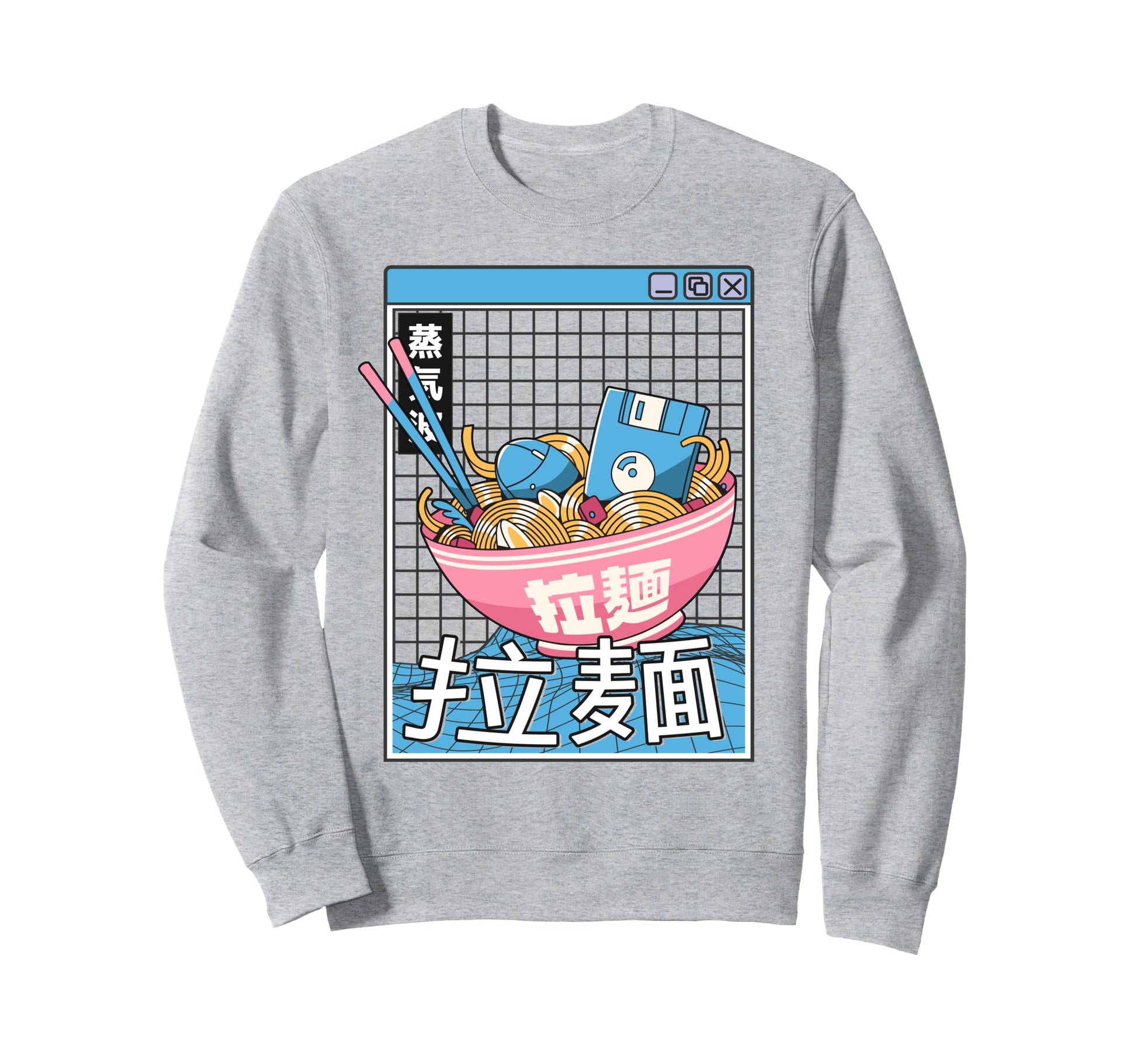 Digital Ramen Bowl Japan Pastel Sweatshirt - Streetwear Style for Adults - T-Shirt, Sweatshirt, Hoodie