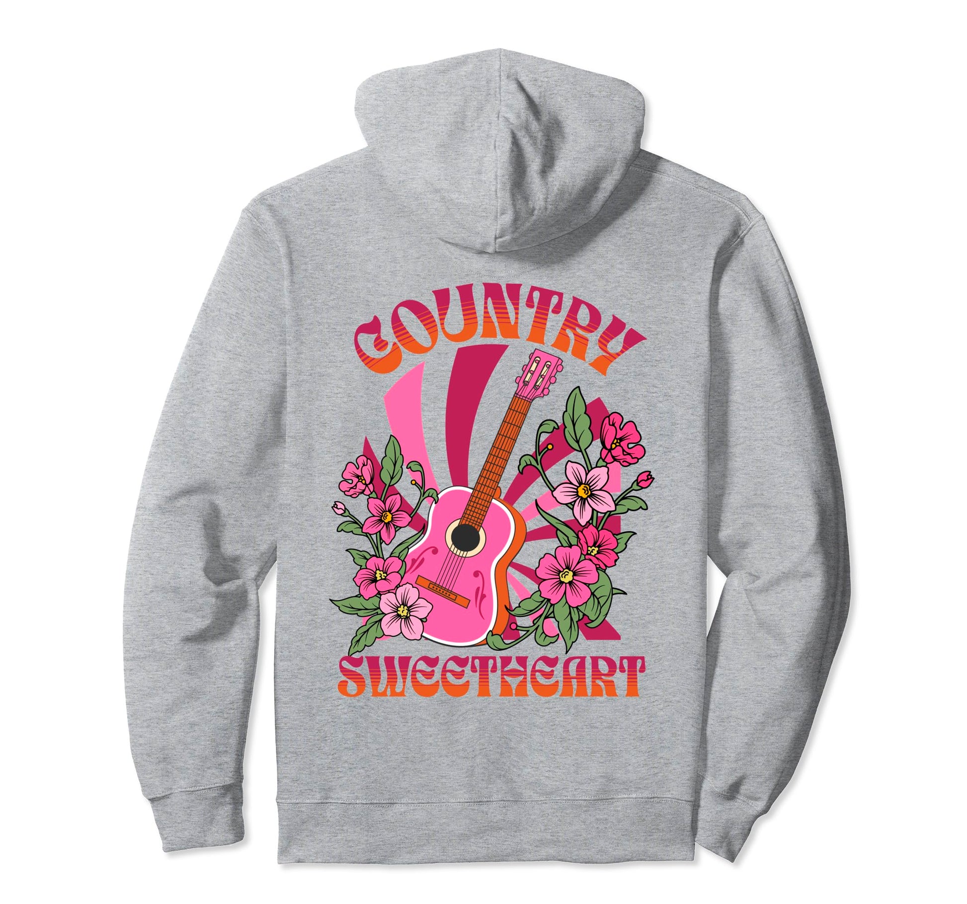 Groovy Western Cowgirl Rodeo Guitar Hoodie - Novelty Apparel Men Women - T-Shirt, Sweatshirt, Hoodie