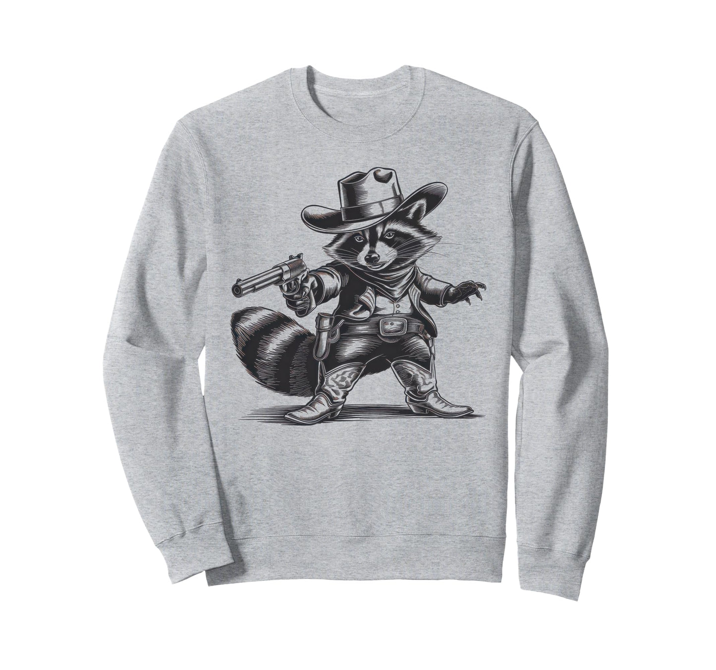 Raccoon 90S Country Music Western Sweatshirt - Unique Graphic for Adults - T-Shirt, Sweatshirt, Hoodie