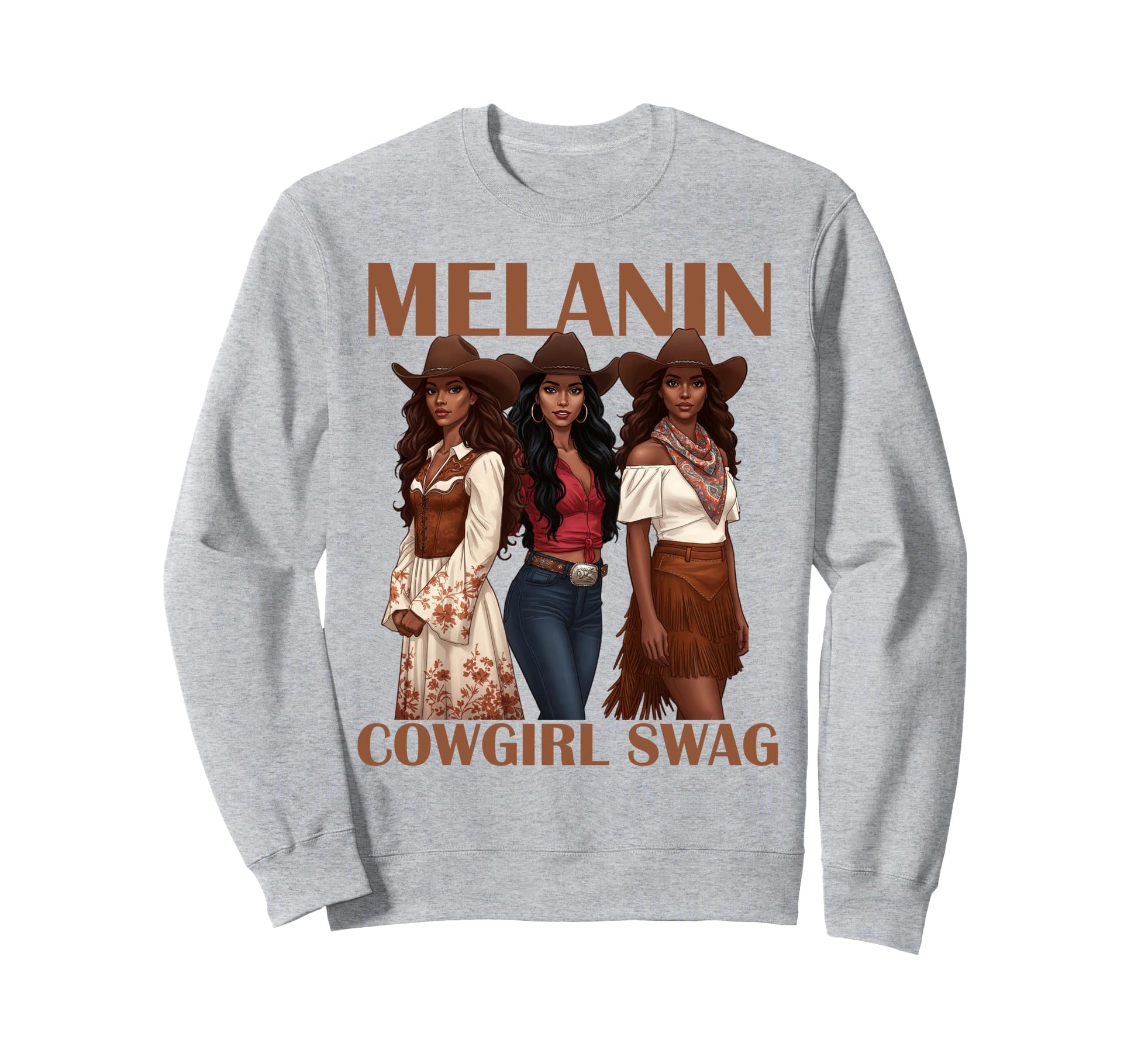 Lets Go Western Country Melanin Sweatshirt - Aesthetic Graphic Men Women - T-Shirt, Sweatshirt, Hoodie