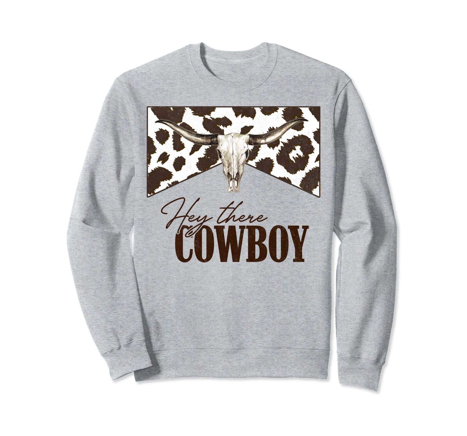Leopard Bull Skull Western Country Sweatshirt - Unique Graphic Men Women - T-Shirt, Sweatshirt, Hoodie