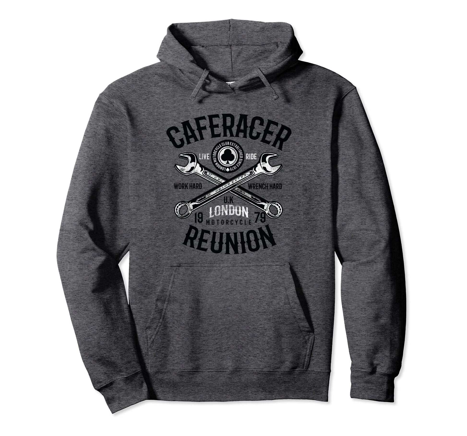 Cafe Racer Motorcycle Reunion Uk Hoodie - Graphic Print Unisex - T-Shirt, Sweatshirt, Hoodie