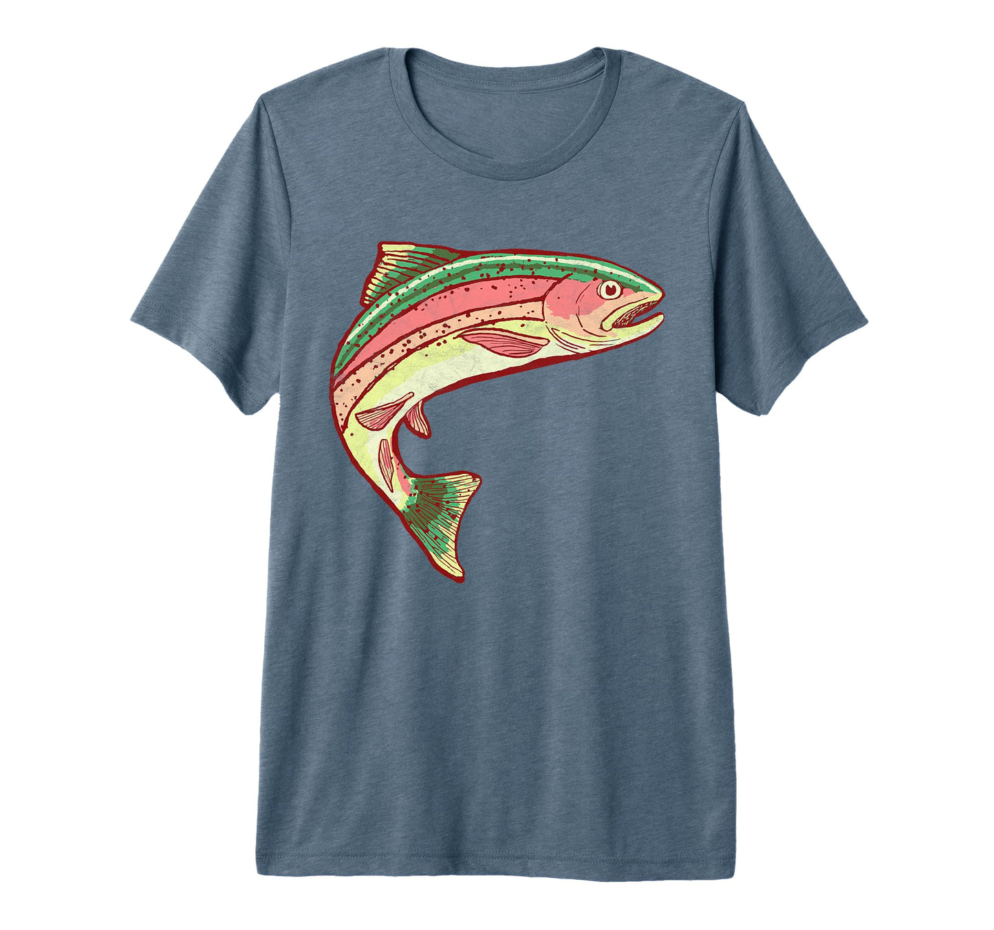 Rainbow Trout Fishing Fish Tri Blend T-Shirt - Aesthetic Graphic Unisex - T-Shirt, Sweatshirt, Hoodie