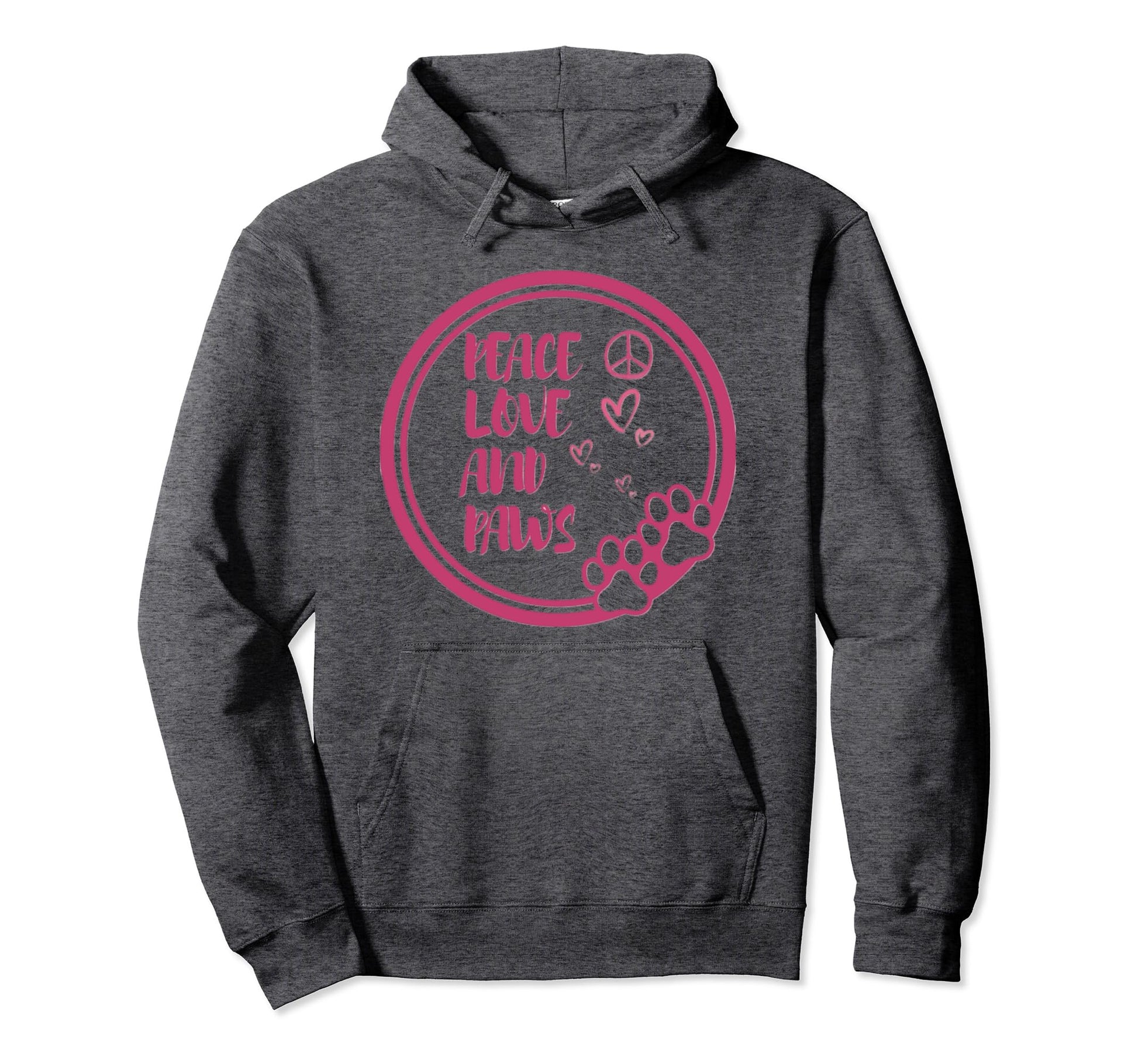 Peace Love And Paws Hoodie - Custom Art Print Men Women - T-Shirt, Sweatshirt, Hoodie