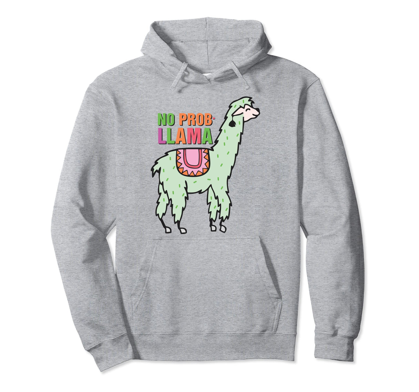 No Prob Llama Rainbow Funny Animal Hoodie - Trendy Graphic for Adults - T-Shirt, Sweatshirt, Hoodie