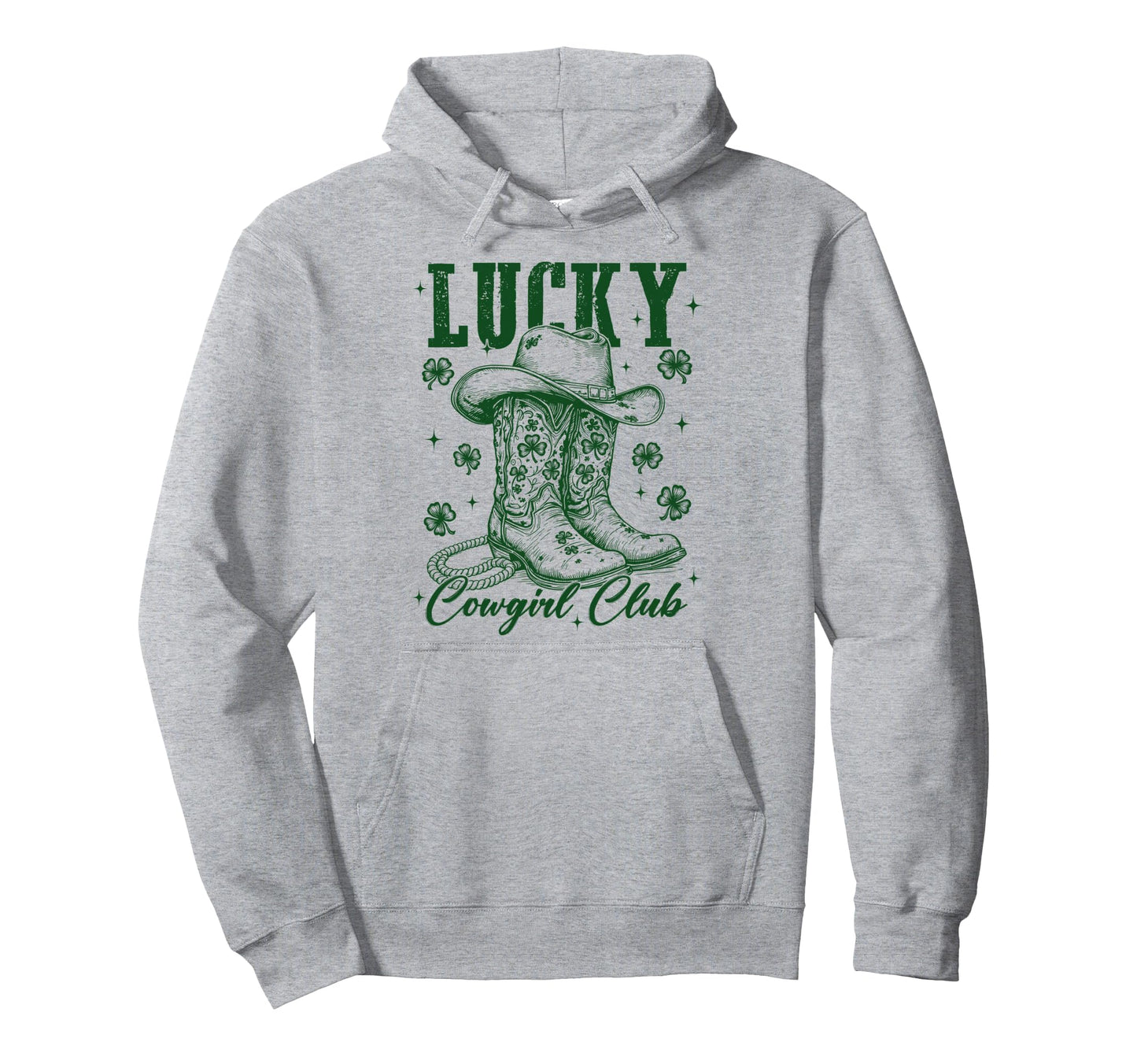 St Patricks Day Cowboy Lucky Cowgirl Club Hoodie - Aesthetic Graphic Unisex - T-Shirt, Sweatshirt, Hoodie