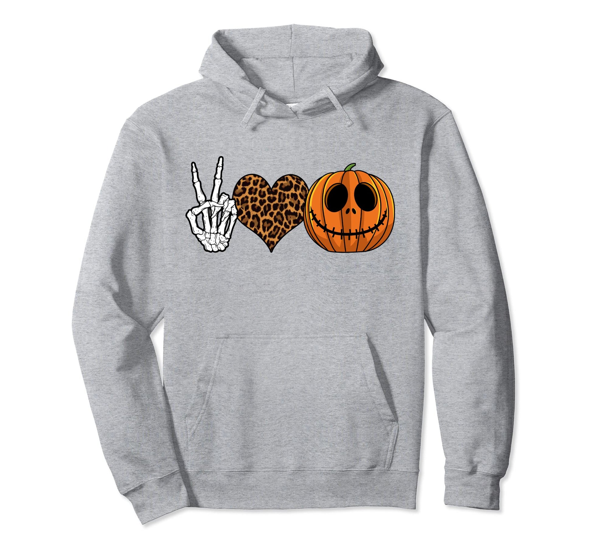 Peace Love Pumpkin Halloween Funny Hoodie - Trendy Graphic for Adults - T-Shirt, Sweatshirt, Hoodie