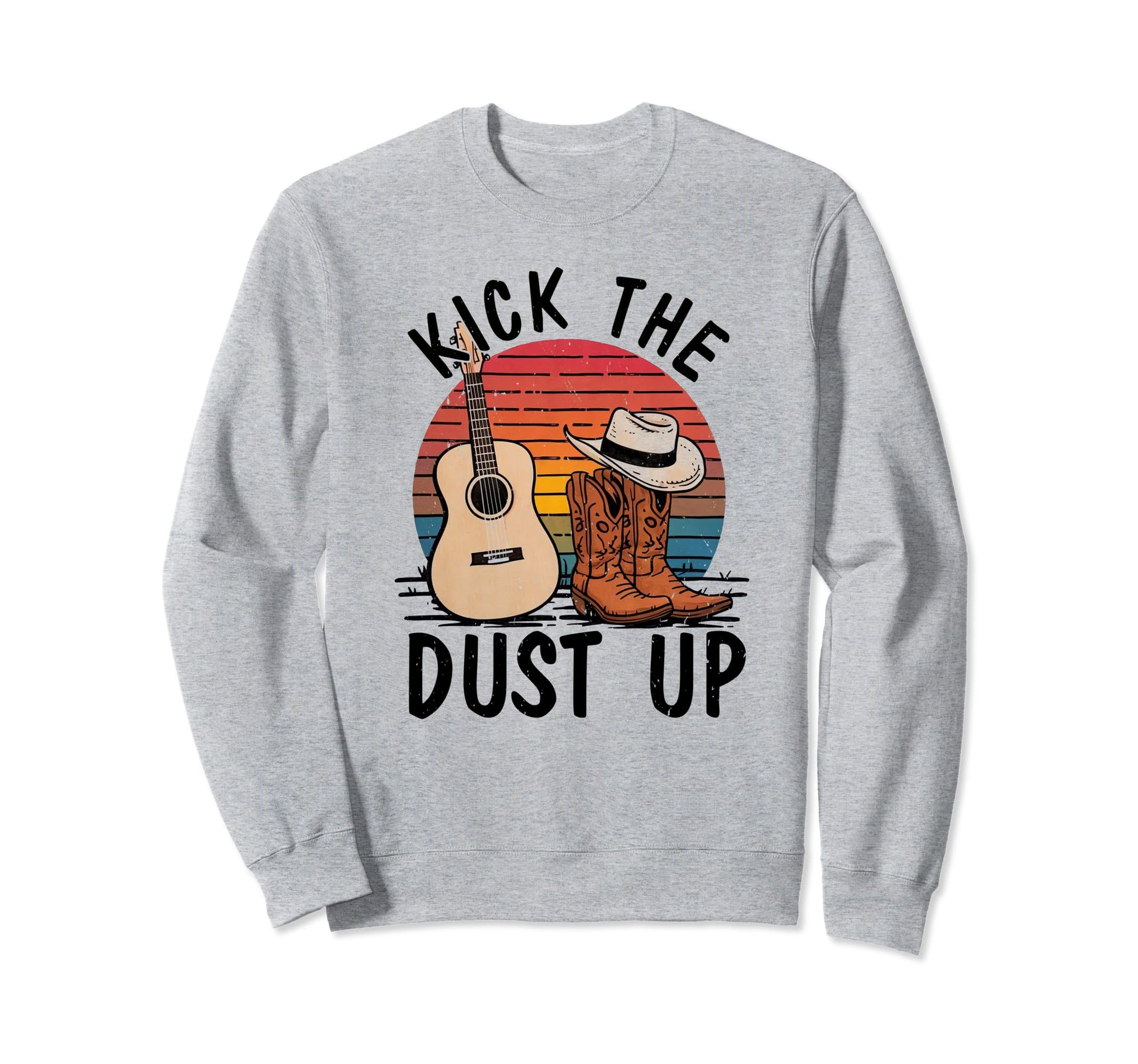 Kick Dust Up Cowboy Boots Hat Sweatshirt - Minimalist Print for Adults - T-Shirt, Sweatshirt, Hoodie