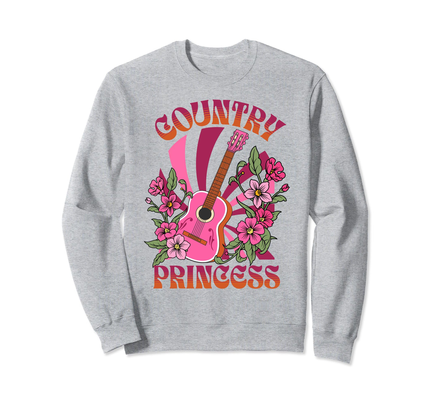 Groovy Western Cowgirl Rodeo Guitar Sweatshirt - Unique Graphic Men Women - T-Shirt, Sweatshirt, Hoodie