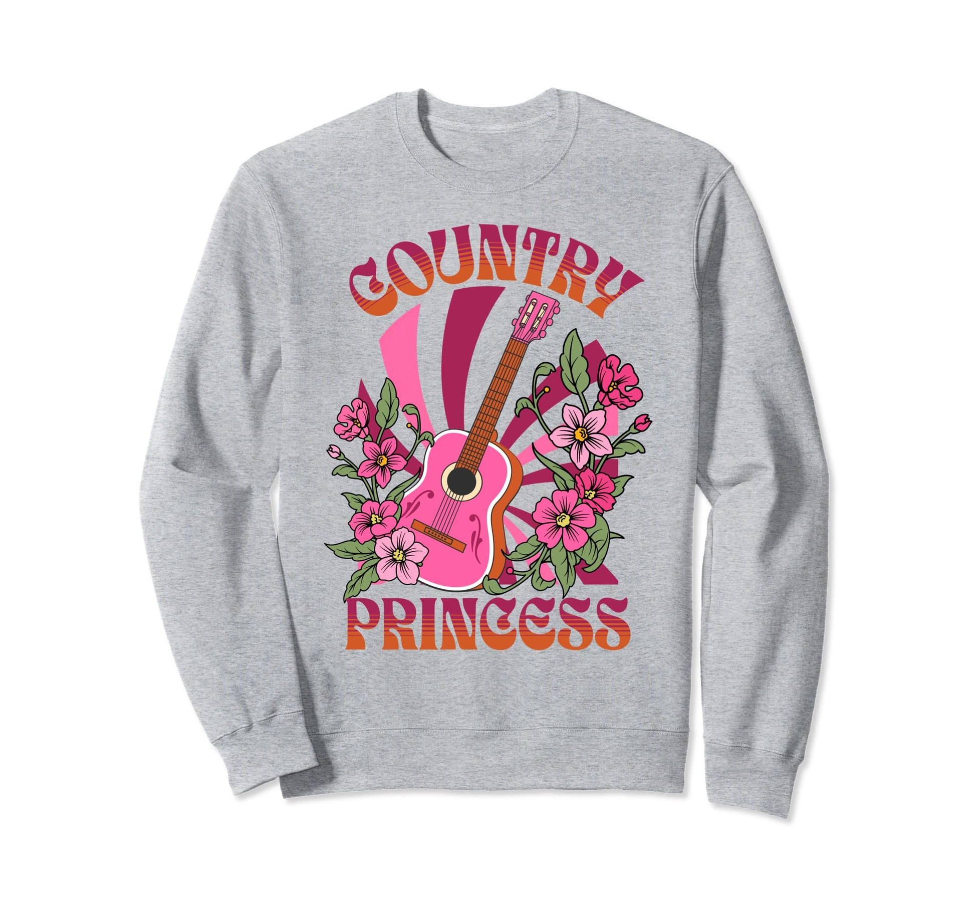 Groovy Western Cowgirl Rodeo Guitar Sweatshirt - Unique Graphic Men Women - T-Shirt, Sweatshirt, Hoodie