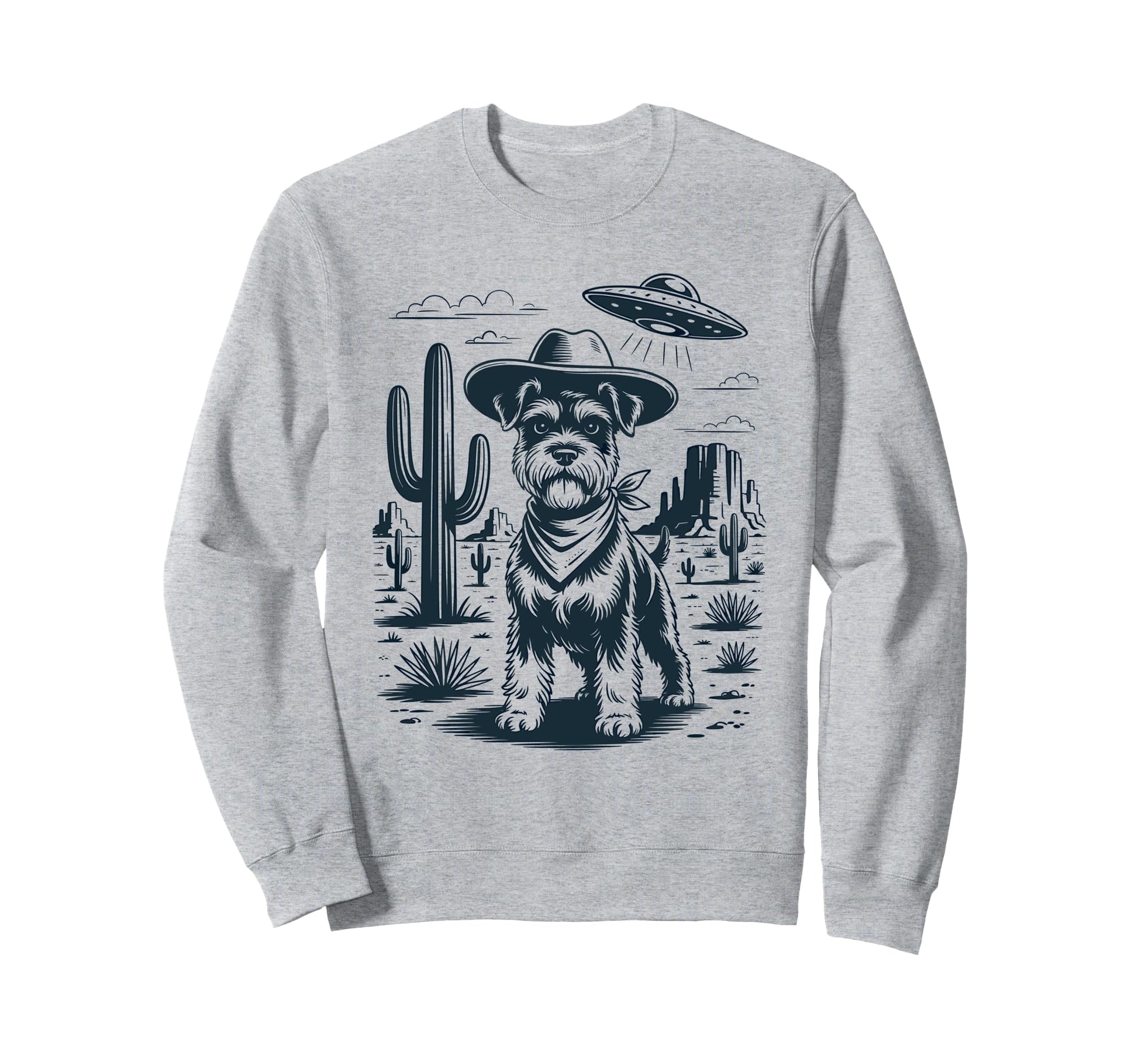 Cowboy Miniature Schnauzer Dog Sweatshirt - Casual Everyday Wear Unisex - T-Shirt, Sweatshirt, Hoodie