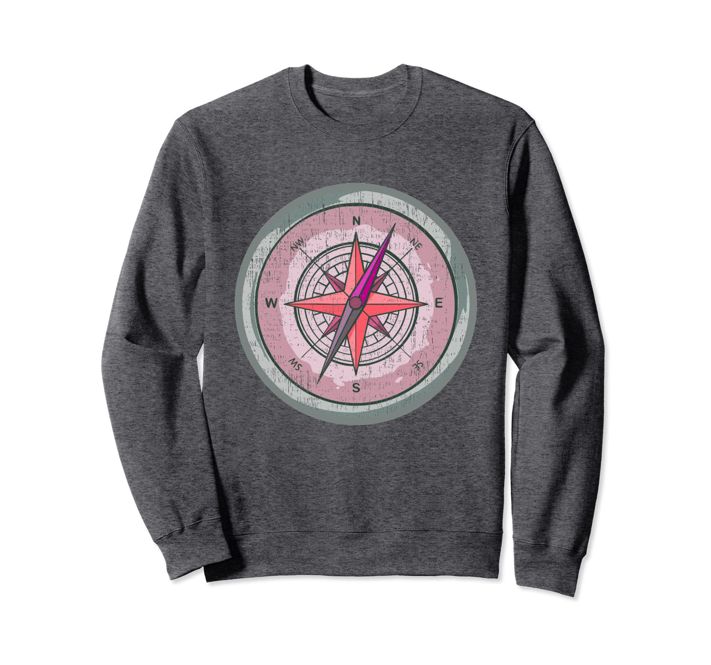 Compass Nautical Sailing North South Sweatshirt - Unique Graphic Men Women - T-Shirt, Sweatshirt, Hoodie