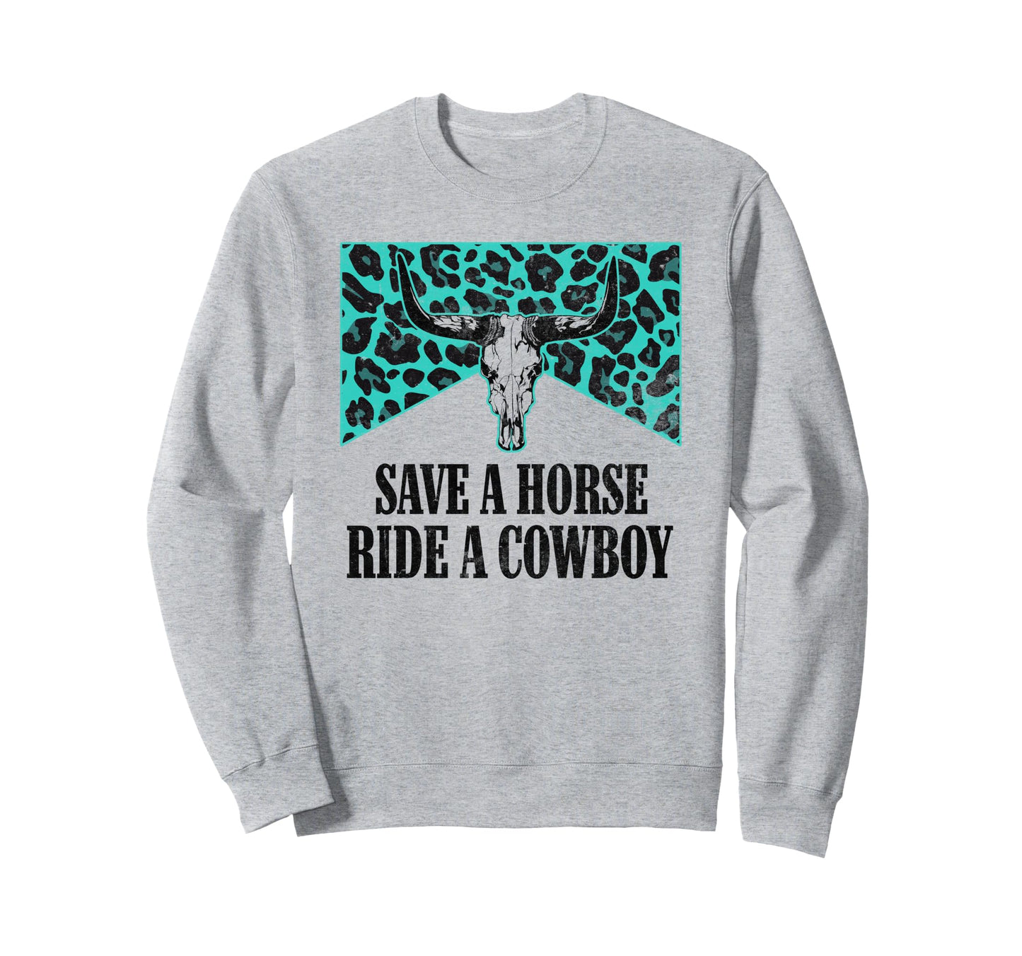 Leopard Bull Skull Save Horse Sweatshirt - Custom Art Print for Adults - T-Shirt, Sweatshirt, Hoodie