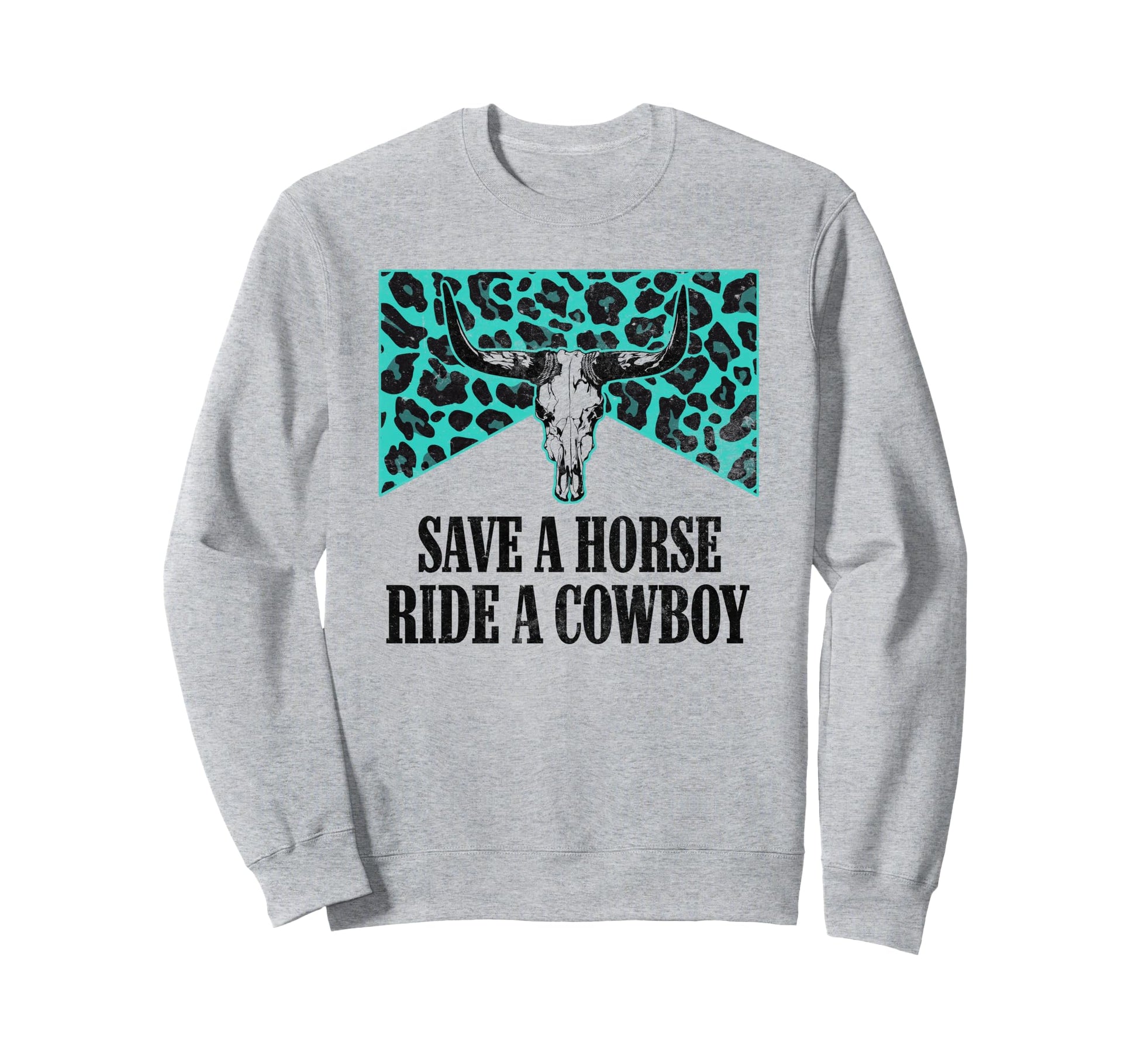 Leopard Bull Skull Save Horse Sweatshirt - Custom Art Print for Adults - T-Shirt, Sweatshirt, Hoodie