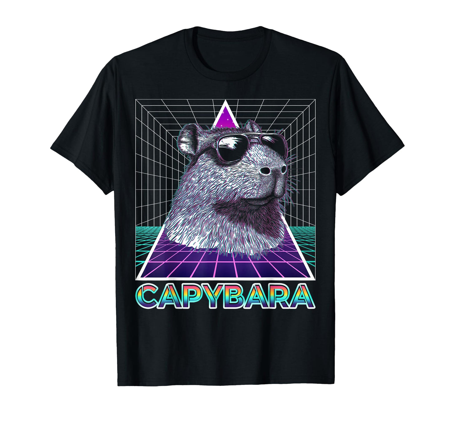 Capybara Capibara Sunglasses Vaporwave T-Shirt - Graphic Print Men Women - T-Shirt, Sweatshirt, Hoodie