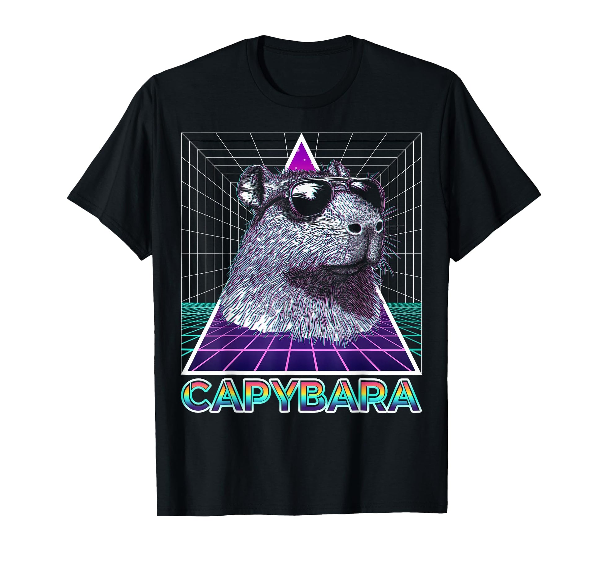 Capybara Capibara Sunglasses Vaporwave T-Shirt - Graphic Print Men Women - T-Shirt, Sweatshirt, Hoodie