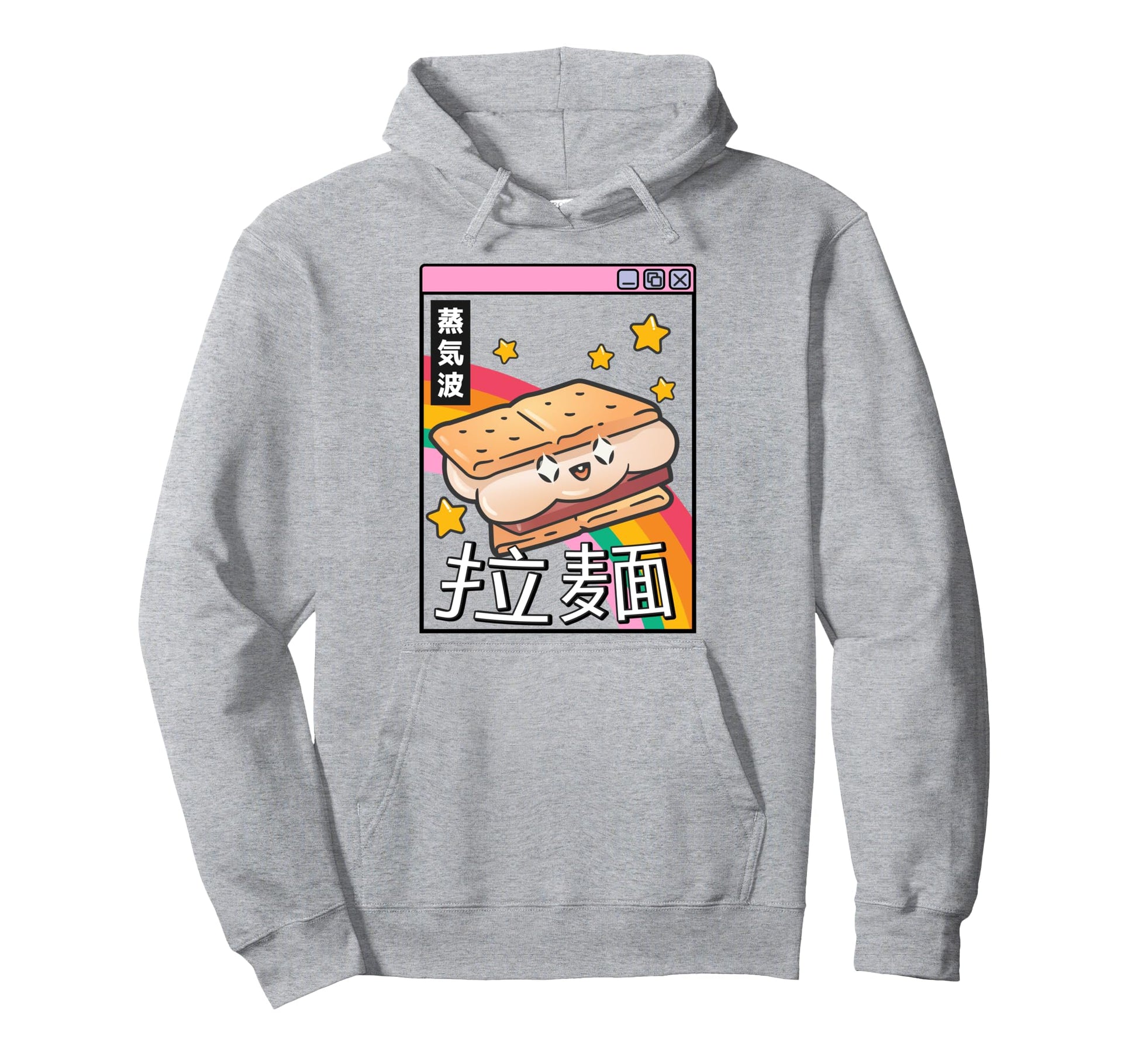 Japanese Smore Kawaii Grid Vaporwave Hoodie - Graphic Print Unisex - T-Shirt, Sweatshirt, Hoodie