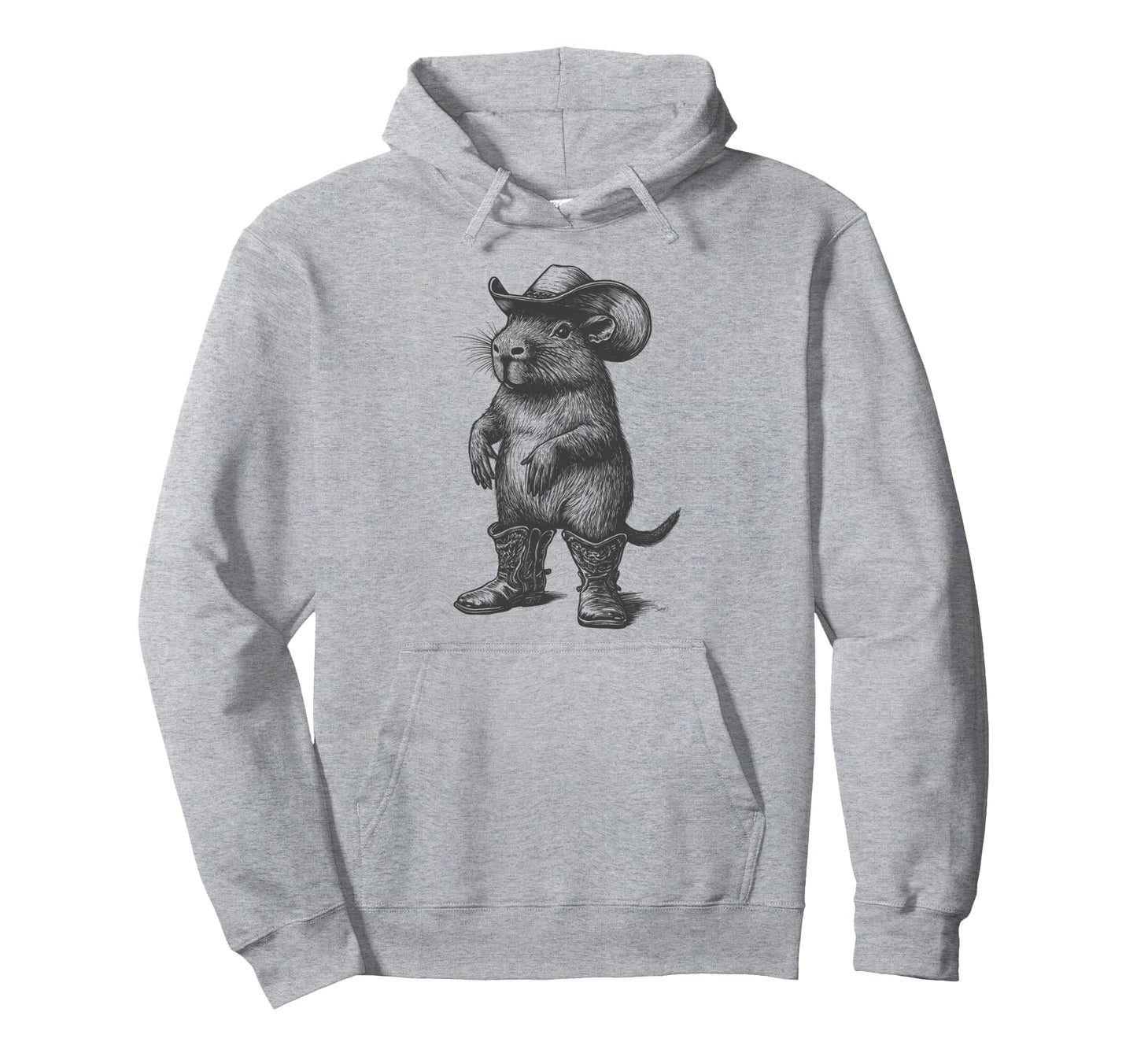 Capybara Cowboy Hat Funny Western Hoodie - Trendy Graphic for Adults - T-Shirt, Sweatshirt, Hoodie