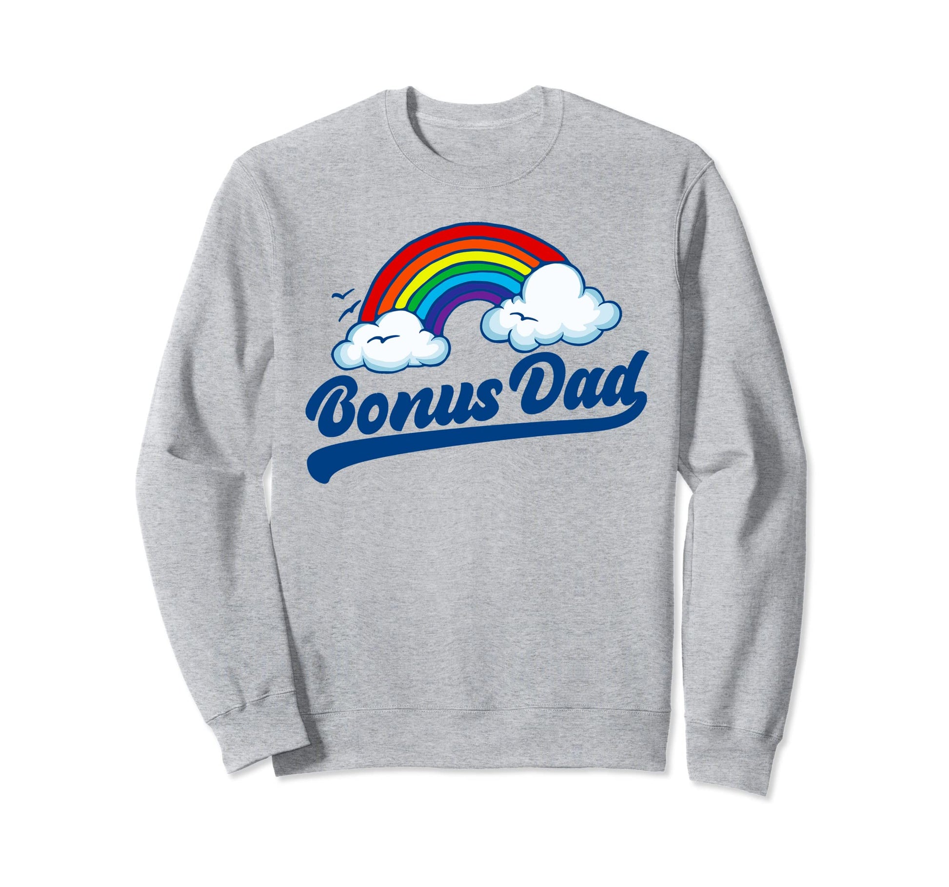 Bonus Dad Funny 80S Rainbow Sweatshirt - Minimalist Print Men Women - T-Shirt, Sweatshirt, Hoodie