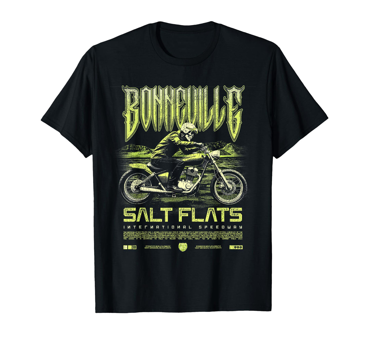 Bonneville Salt Flats Motorcycle T-Shirt - Aesthetic Graphic for Adults - T-Shirt, Sweatshirt, Hoodie