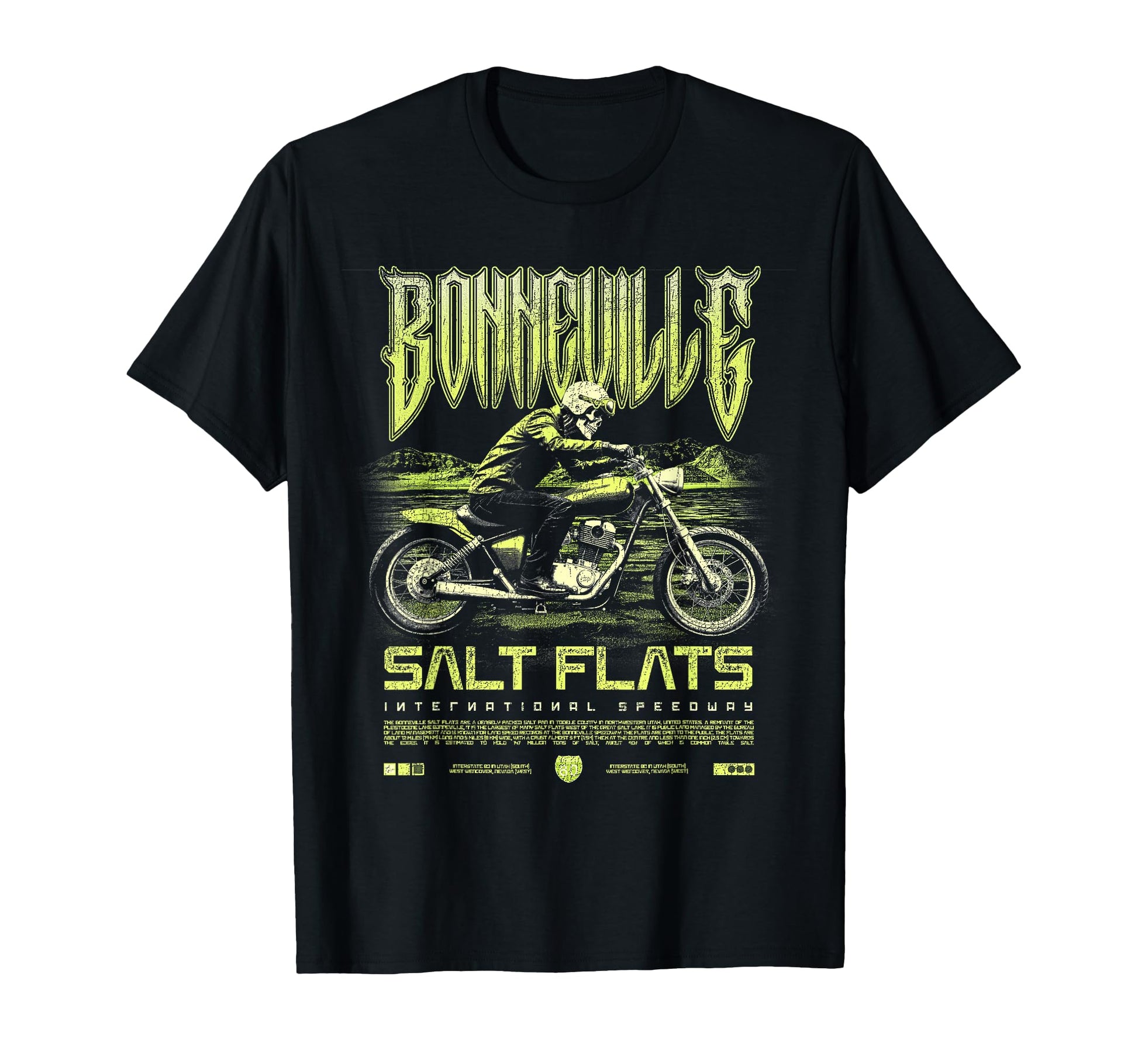 Bonneville Salt Flats Motorcycle T-Shirt - Aesthetic Graphic for Adults - T-Shirt, Sweatshirt, Hoodie