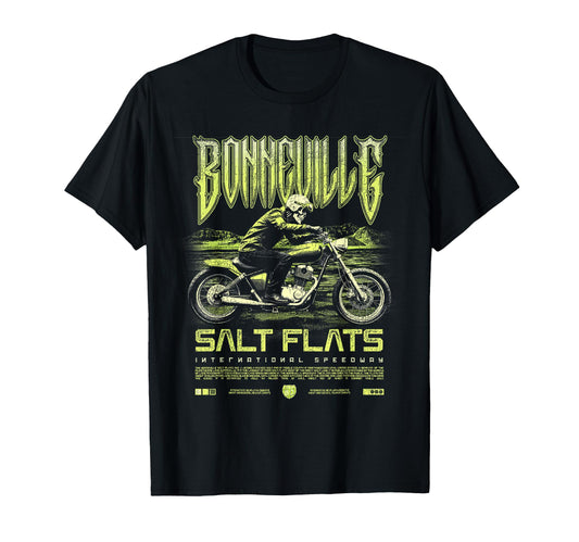 Bonneville Salt Flats Motorcycle T-Shirt - Aesthetic Graphic for Adults - T-Shirt, Sweatshirt, Hoodie