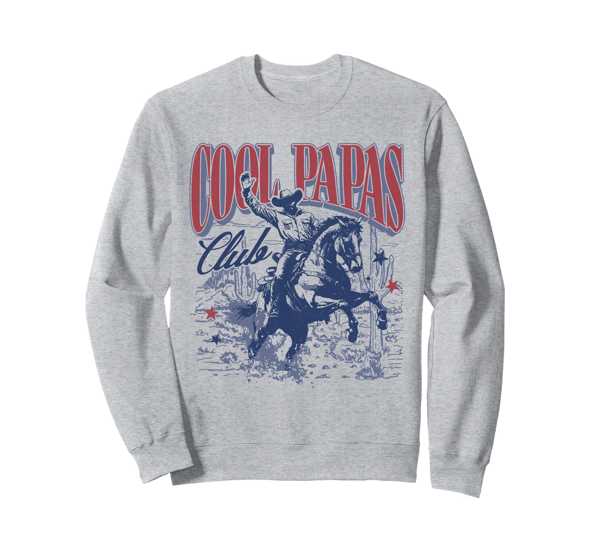 Papas Club Cowboy Papa Grandpa Sweatshirt - Casual Everyday Wear Men Women - T-Shirt, Sweatshirt, Hoodie