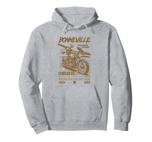 Bonneville Salt Flats Motorcycle Racing Hoodie - Novelty Apparel Unisex - T-Shirt, Sweatshirt, Hoodie