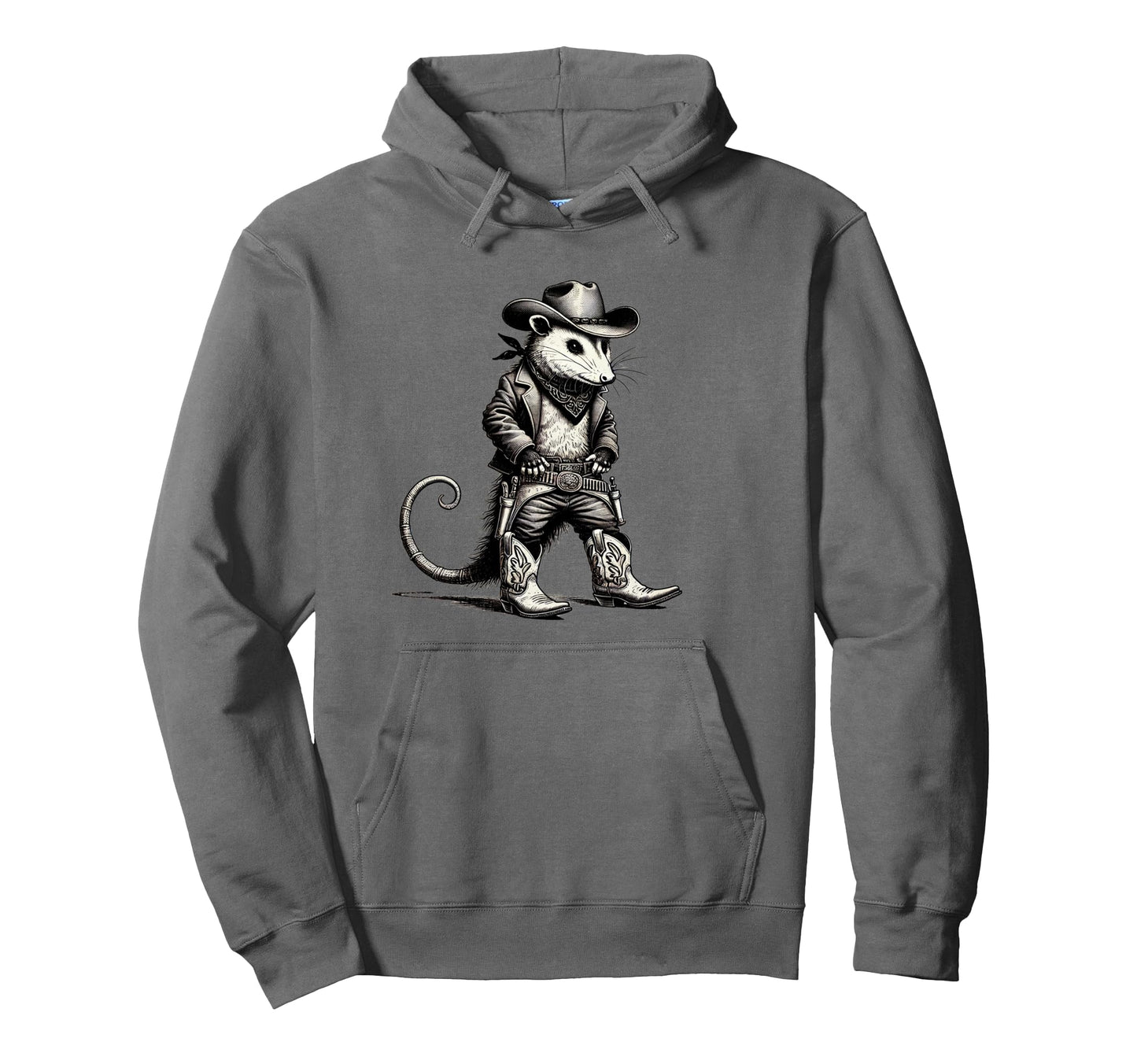 Cowboy Opossum Cowgirl Possum Western Hoodie - Minimalist Print for Adults - T-Shirt, Sweatshirt, Hoodie