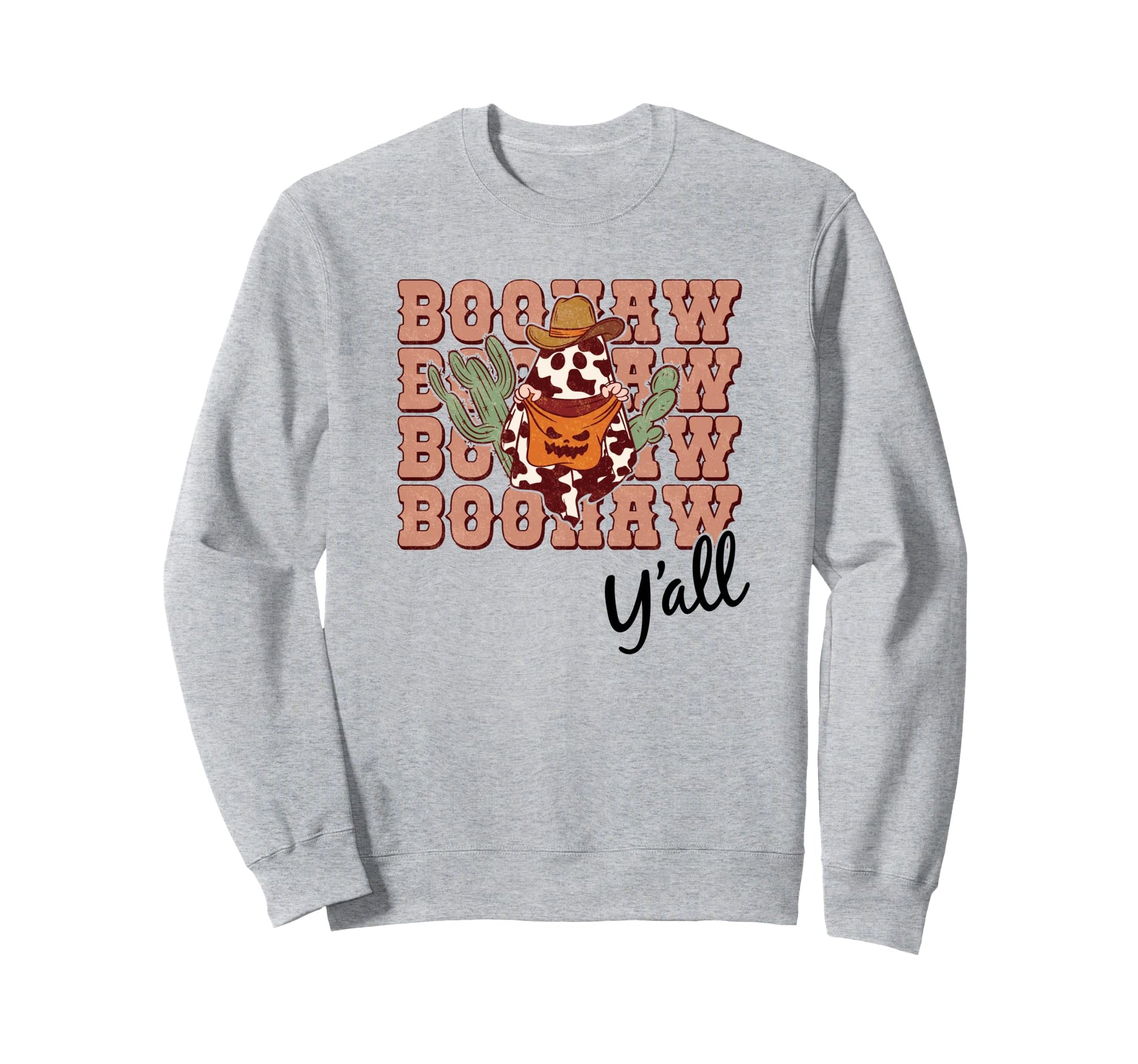 Boohaw Yall Funny Western Halloween Pun Sweatshirt - Unique Graphic Unisex - T-Shirt, Sweatshirt, Hoodie