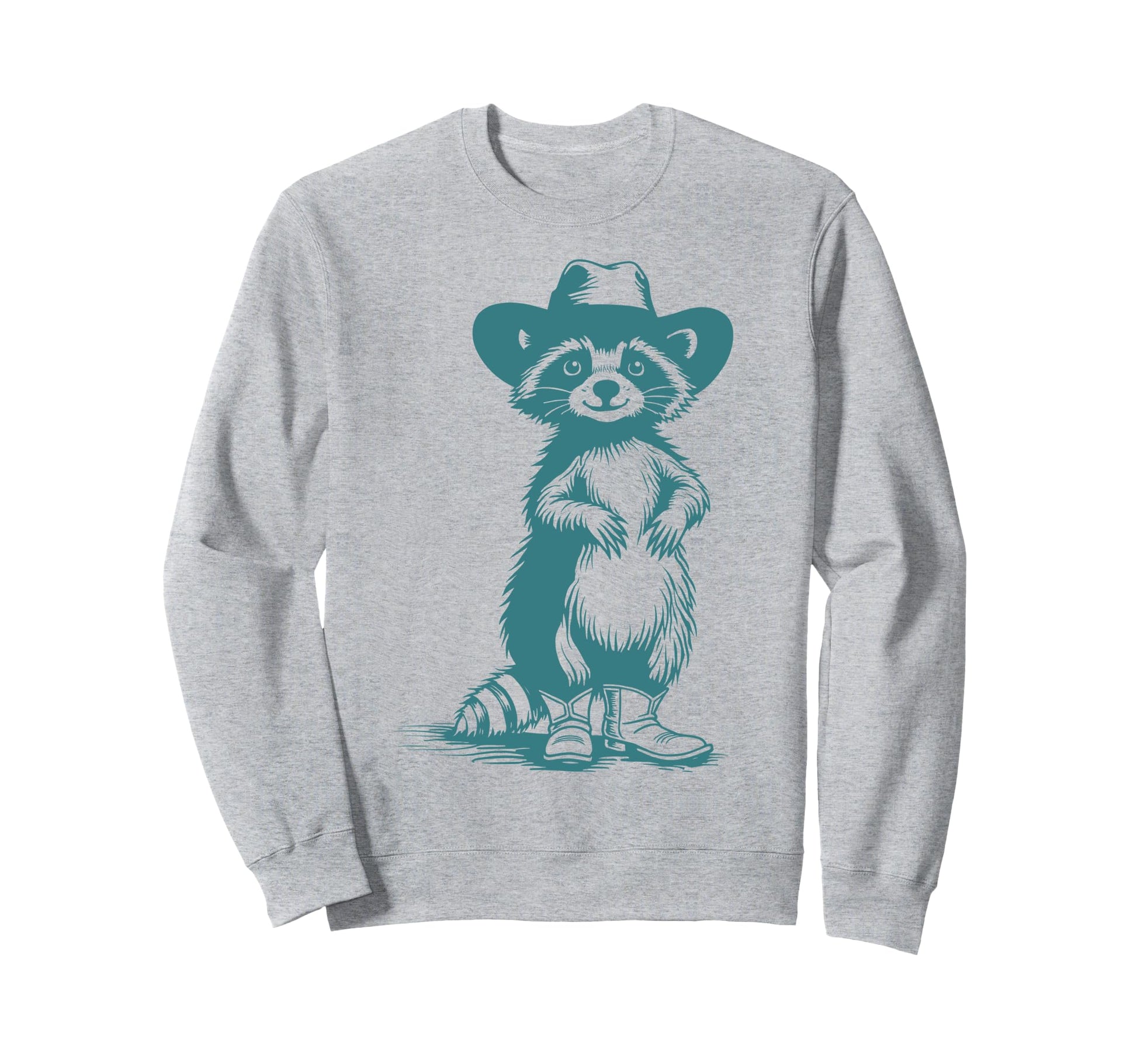 Raccoon Western Funny Cowboy Sweatshirt - Custom Art Print for Adults - T-Shirt, Sweatshirt, Hoodie