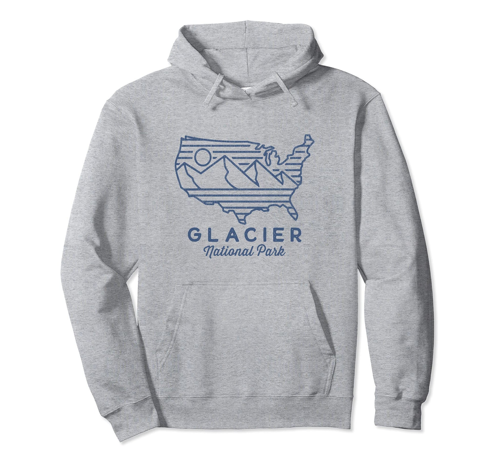 Glacier National Park Montana Hoodie - Fun Novelty Design Unisex - T-Shirt, Sweatshirt, Hoodie