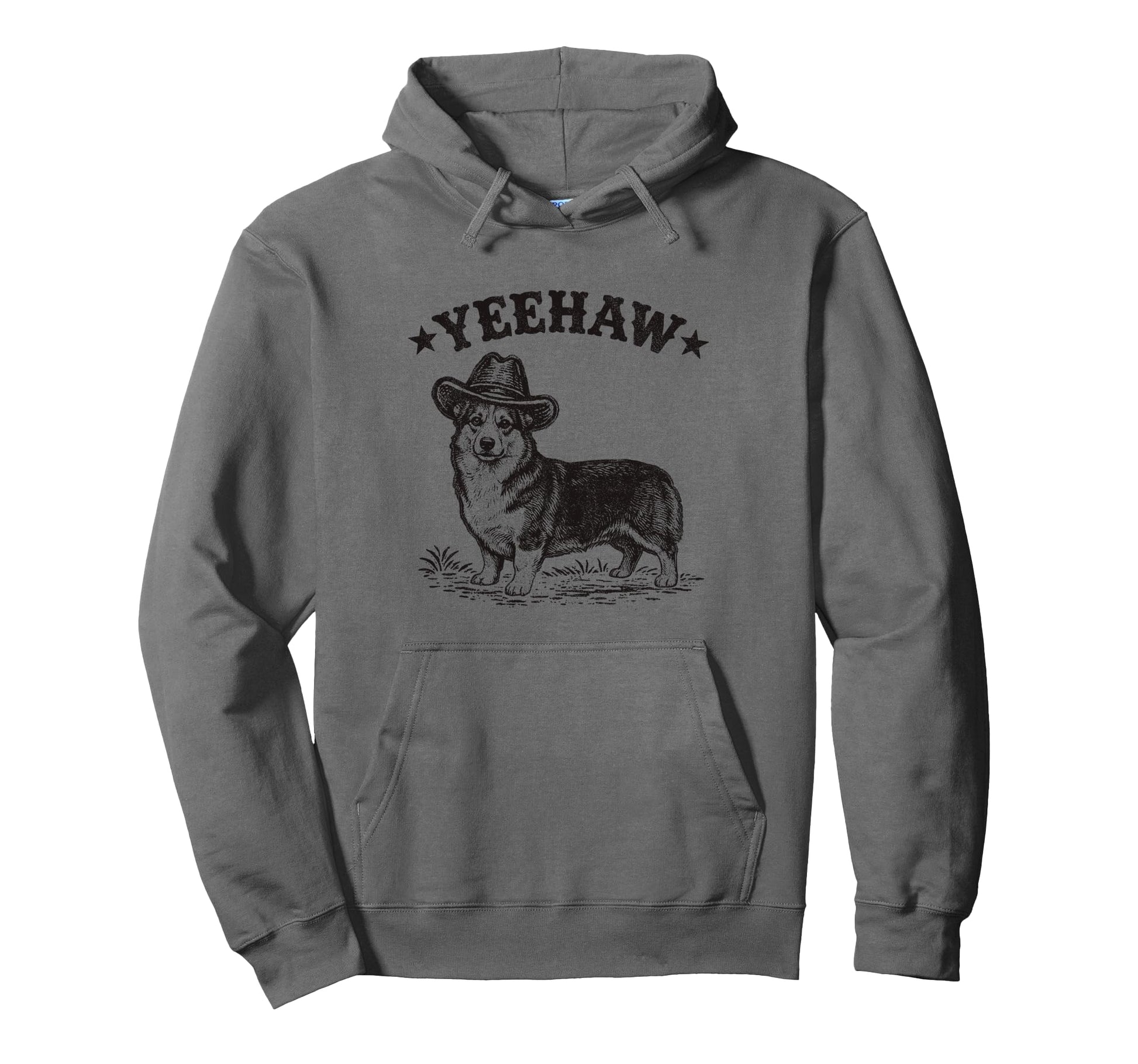 Yeehaw Corgi Cowboy Hat Western Dog Hoodie - Aesthetic Graphic for Adults - T-Shirt, Sweatshirt, Hoodie
