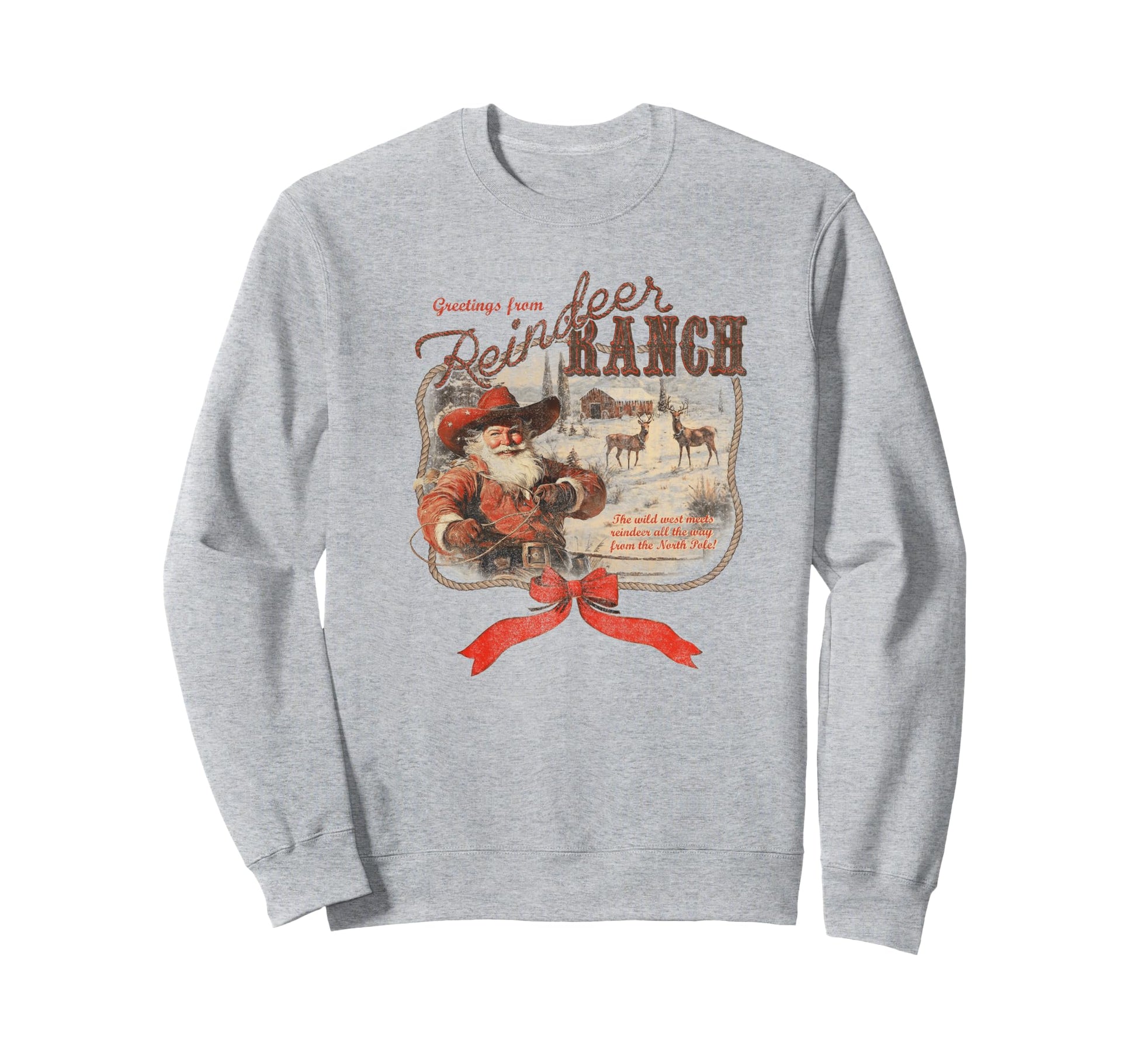 Greetings From Reindeer Ranch Sweatshirt - Aesthetic Graphic for Adults - T-Shirt, Sweatshirt, Hoodie