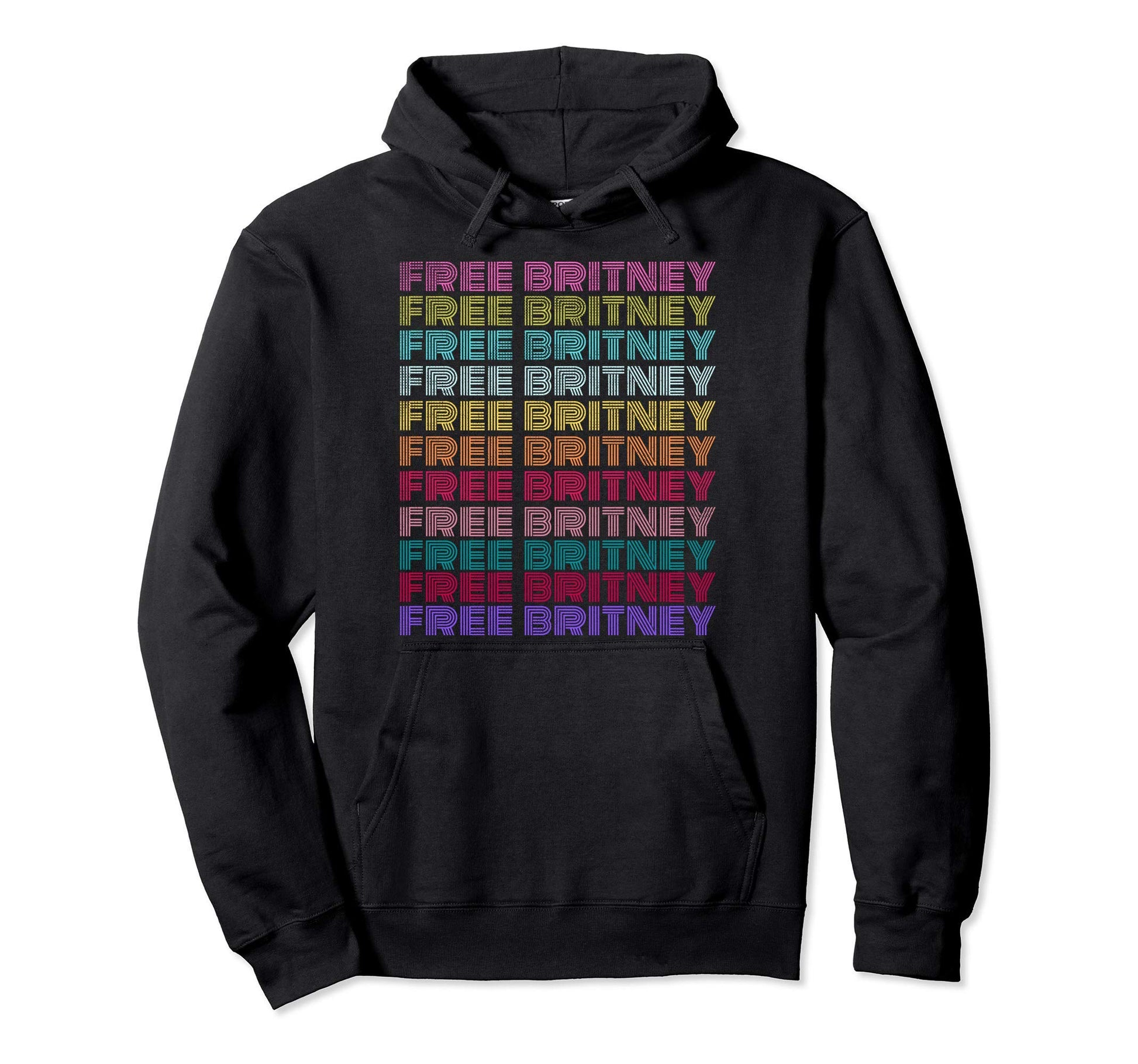 Free Britney Rainbow Distressed Hoodie - Novelty Apparel Men Women - T-Shirt, Sweatshirt, Hoodie