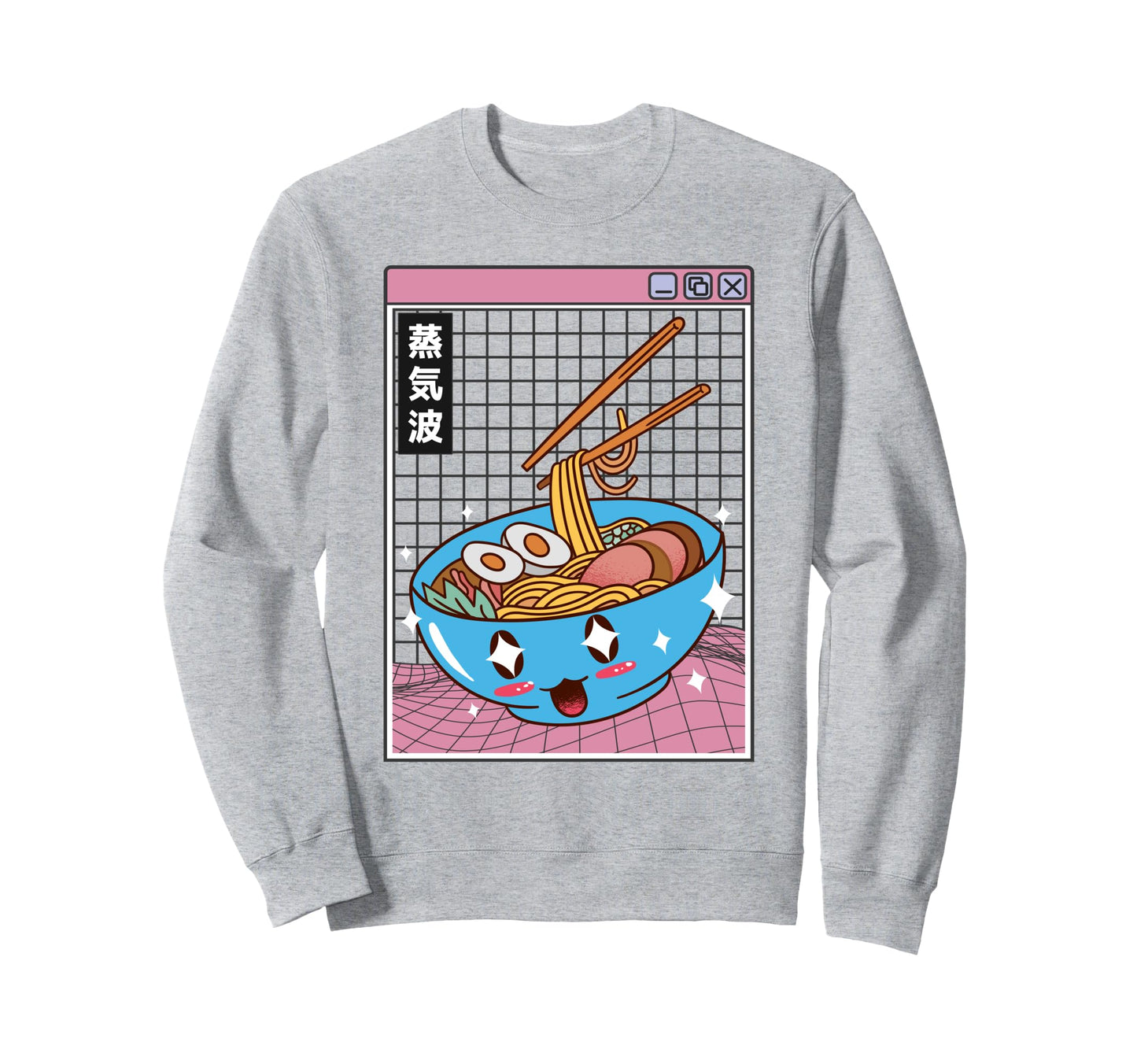 Happy Ramen Bowl Digital Japan Otaku Sweatshirt - Graphic Print Unisex - T-Shirt, Sweatshirt, Hoodie
