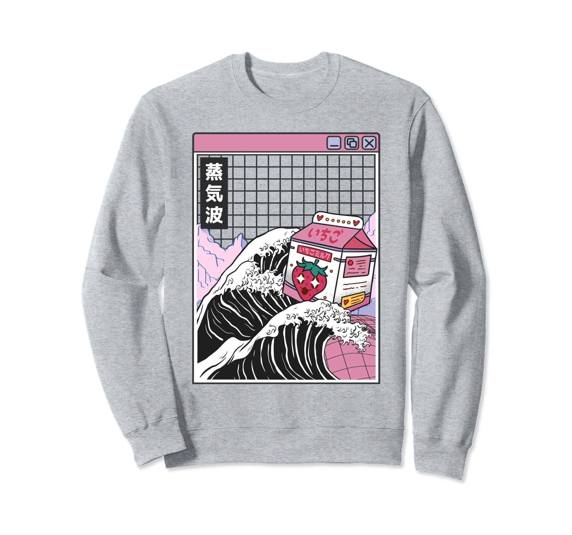 Strawberry Milk Kanagawa Wave Sweatshirt - Casual Everyday Wear for Adults - T-Shirt, Sweatshirt, Hoodie