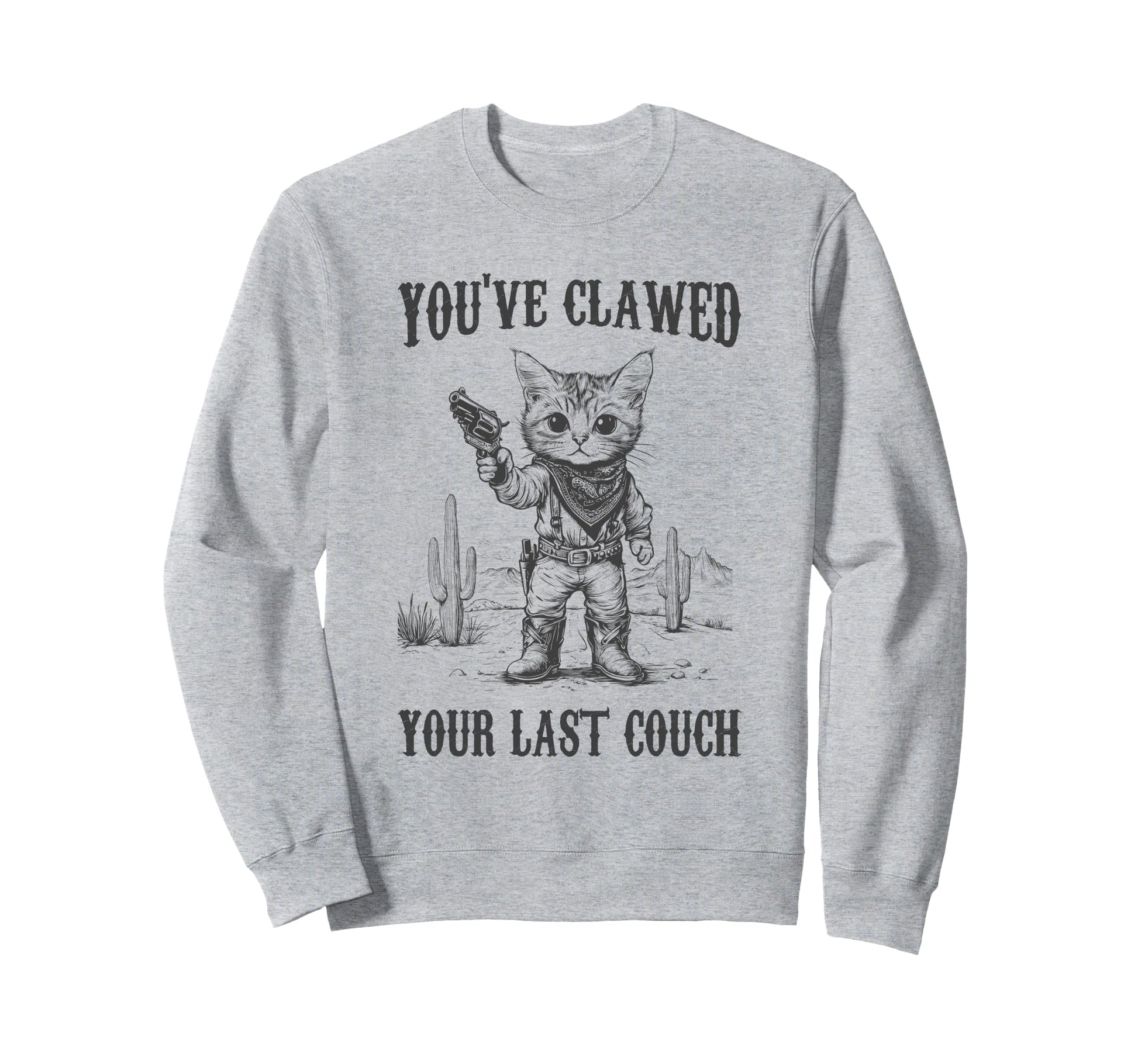 Cowboy Cat Wild West Outlaw Sweatshirt - Custom Art Print for Adults - T-Shirt, Sweatshirt, Hoodie