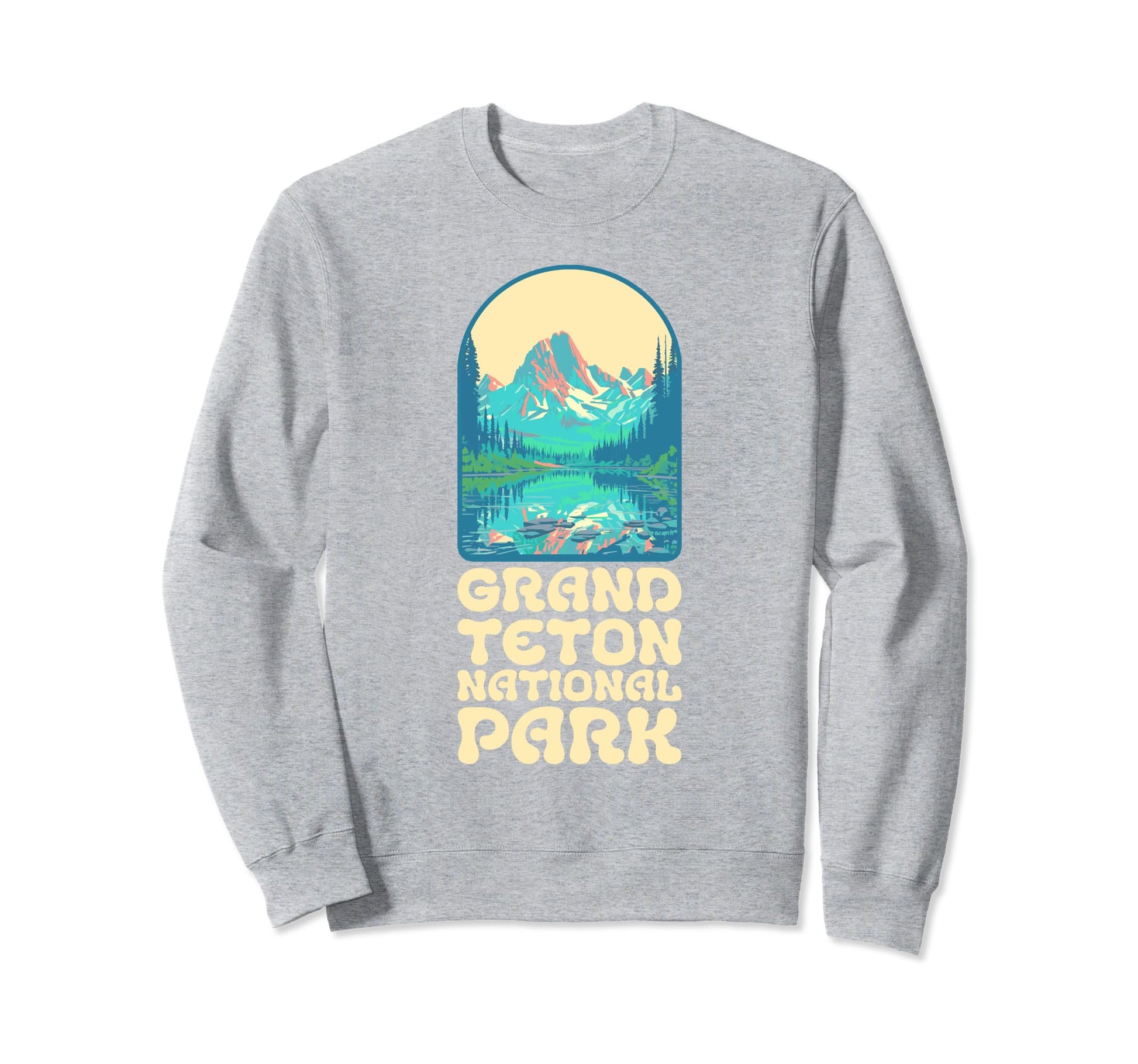 Grand Teton National Park Eighties Sweatshirt - Unique Graphic for Adults - T-Shirt, Sweatshirt, Hoodie
