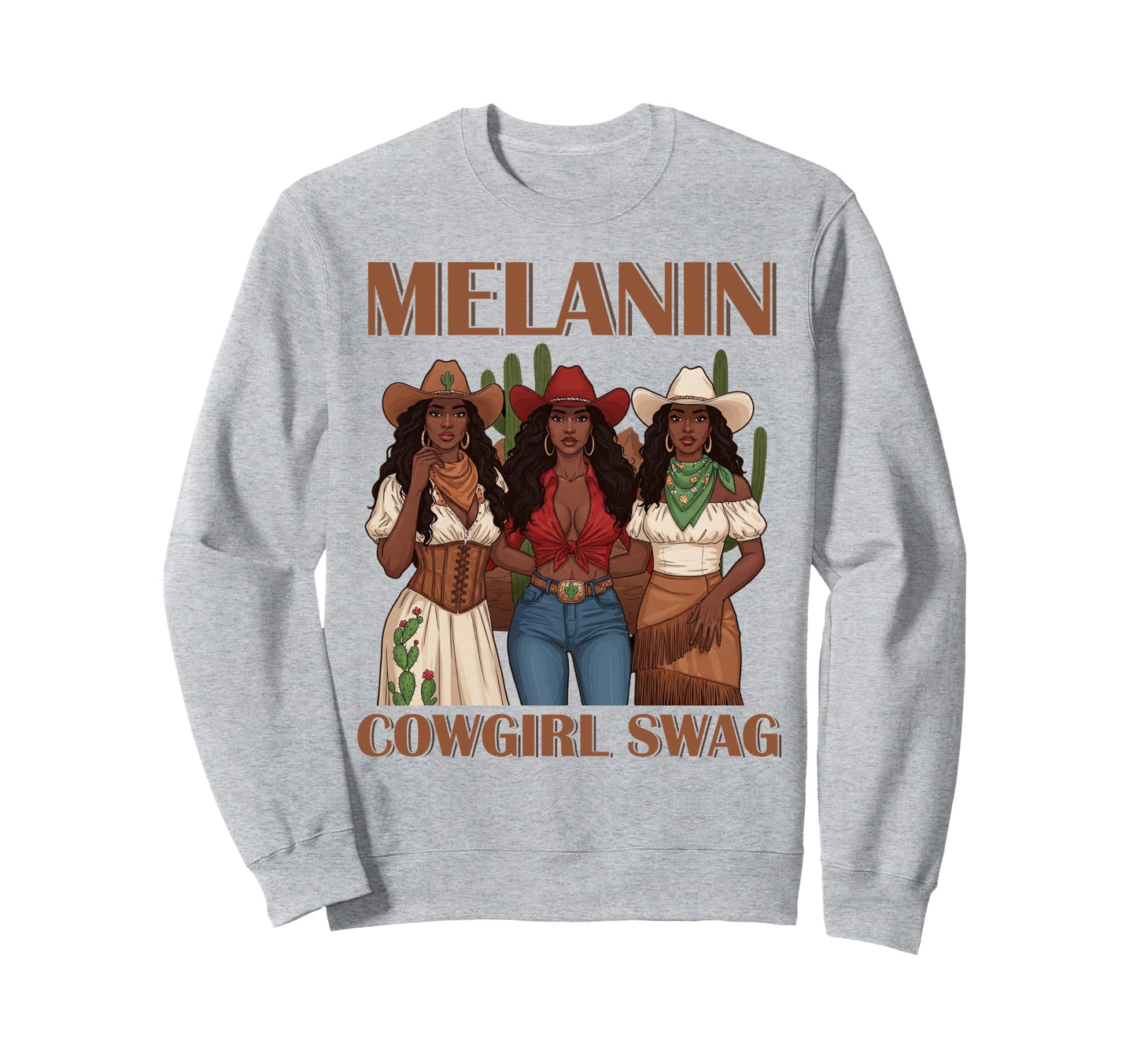 Lets Go Western Country Melanin Sweatshirt - Streetwear Style for Adults - T-Shirt, Sweatshirt, Hoodie