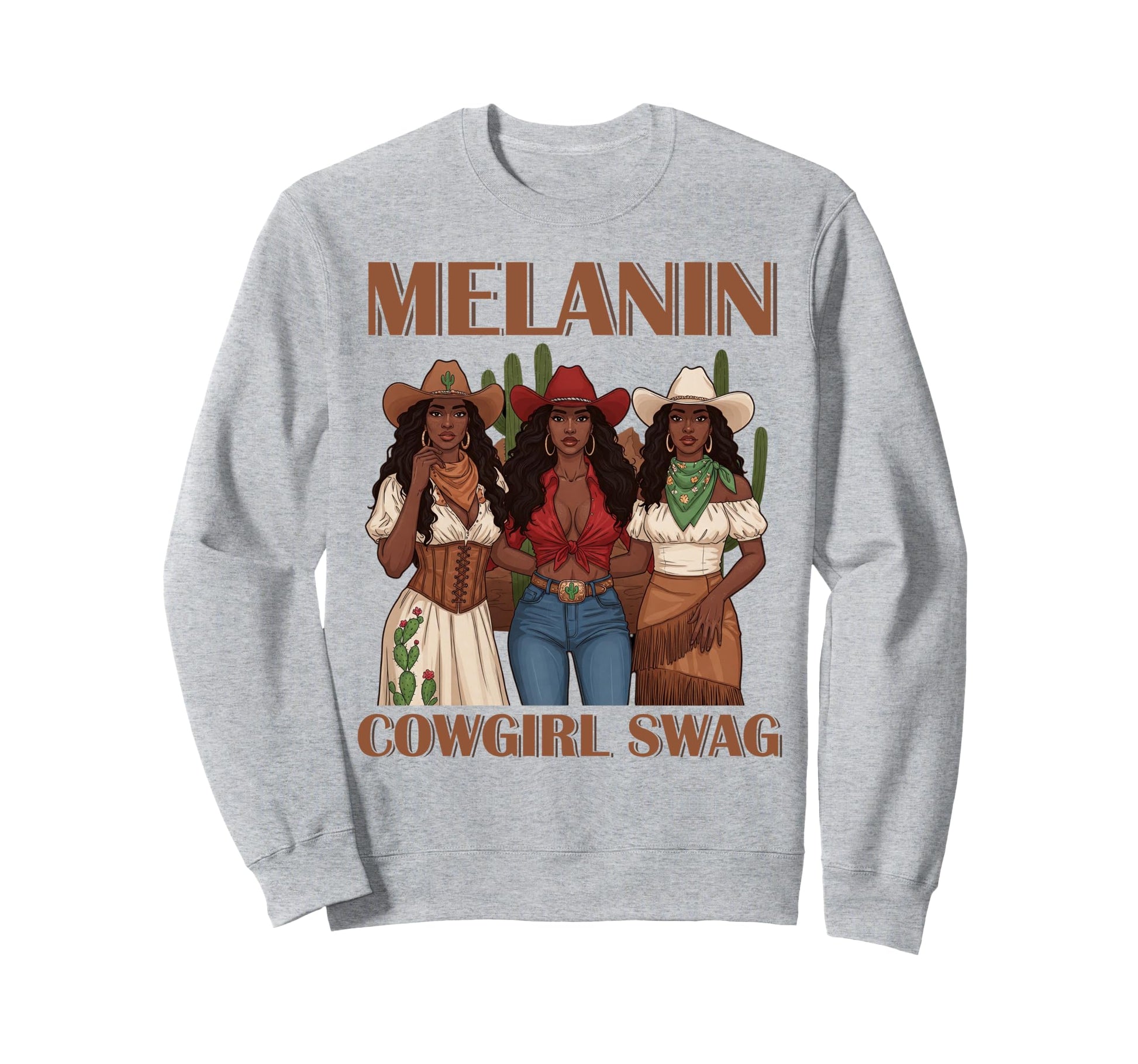 Lets Go Western Country Melanin Sweatshirt - Streetwear Style for Adults - T-Shirt, Sweatshirt, Hoodie