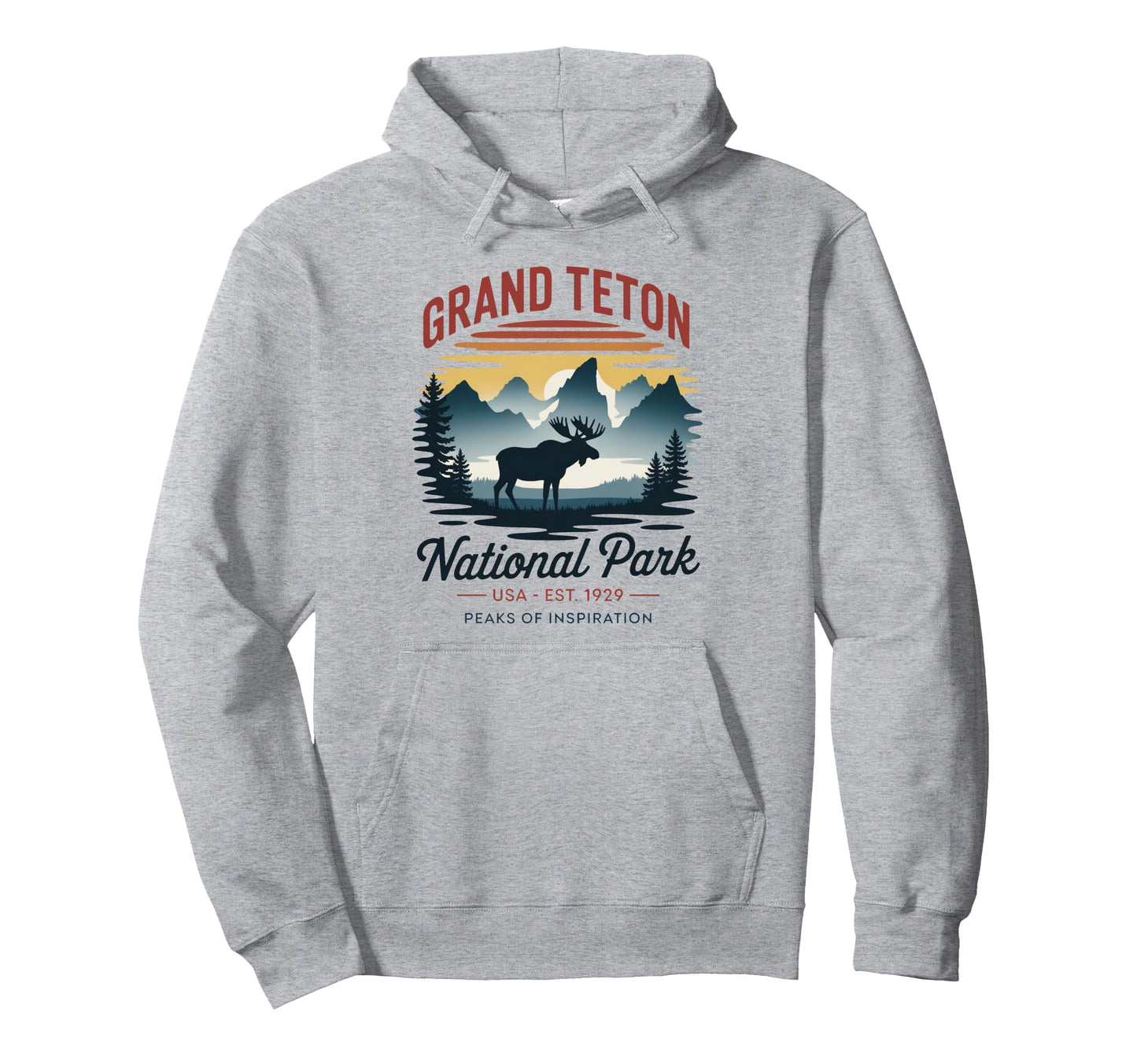 Grand Teton National Park Mountain Hoodie - Novelty Apparel Men Women - T-Shirt, Sweatshirt, Hoodie