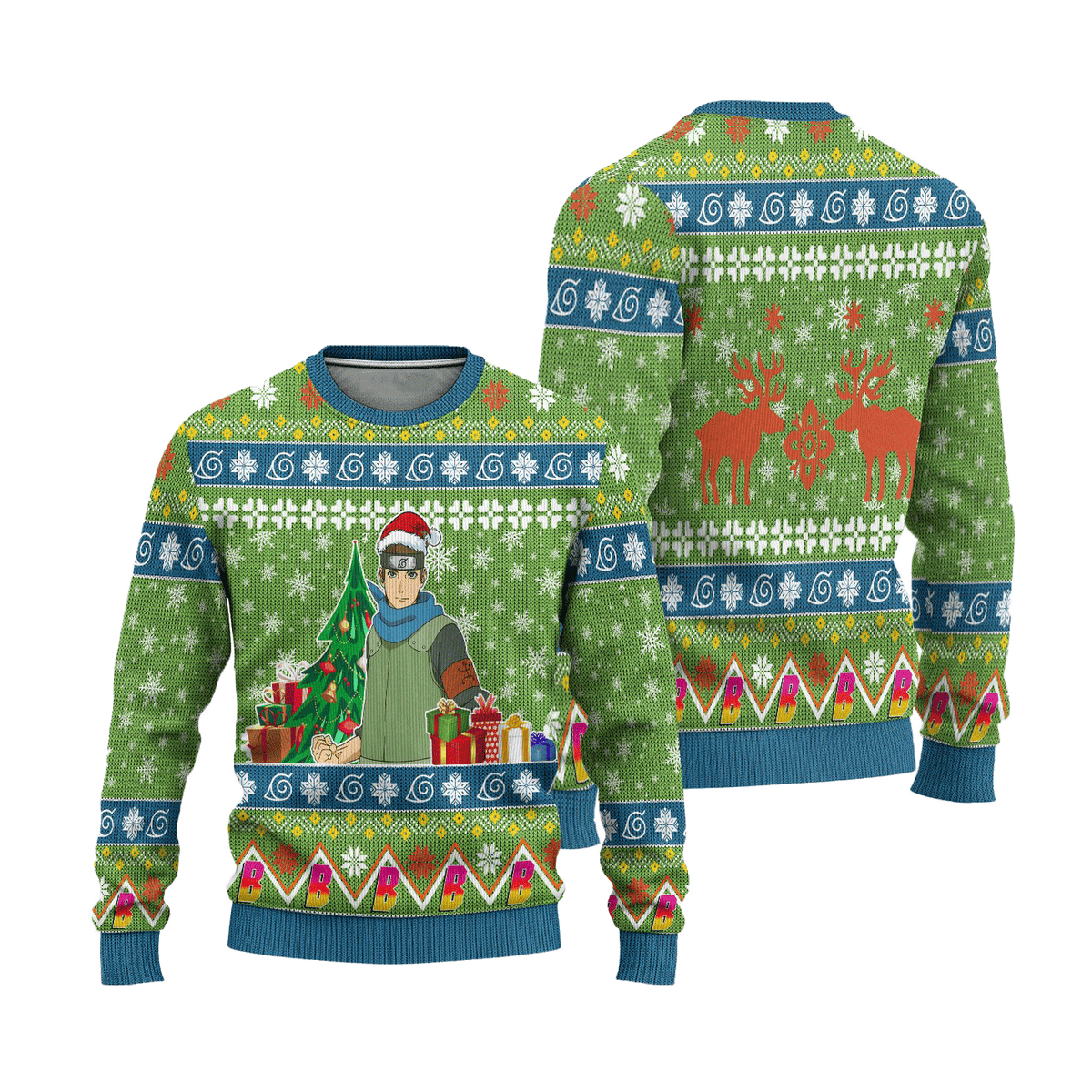 Konohamaru Sarutobi Anime 3D Ugly Christmas Sweater - Holiday Gift product image 3